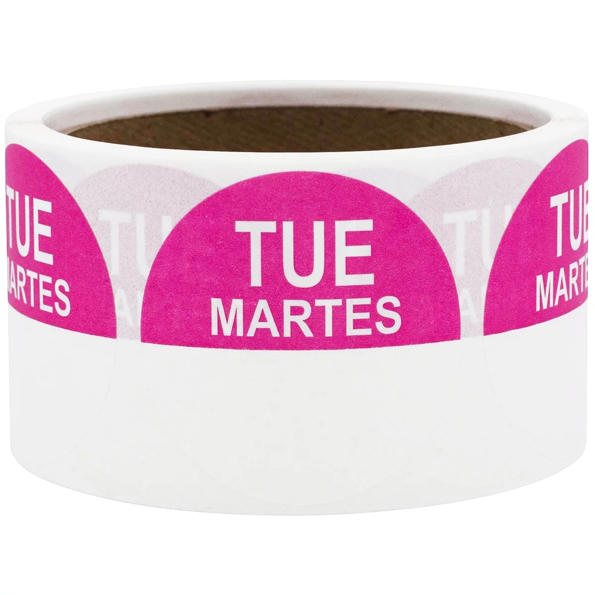 Tuesday Dissolvable Day of the Week Pink Food Labels | 2″ Round - 200 Labels