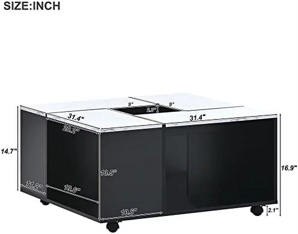 YPDCHB Modern Coffee Table  2-Tier Rectangular Coffee Table with    Cocktail Table with High-Gloss UV Surface  Minimalist Design Center Table with Silver Metal Legs for Living Room（White）