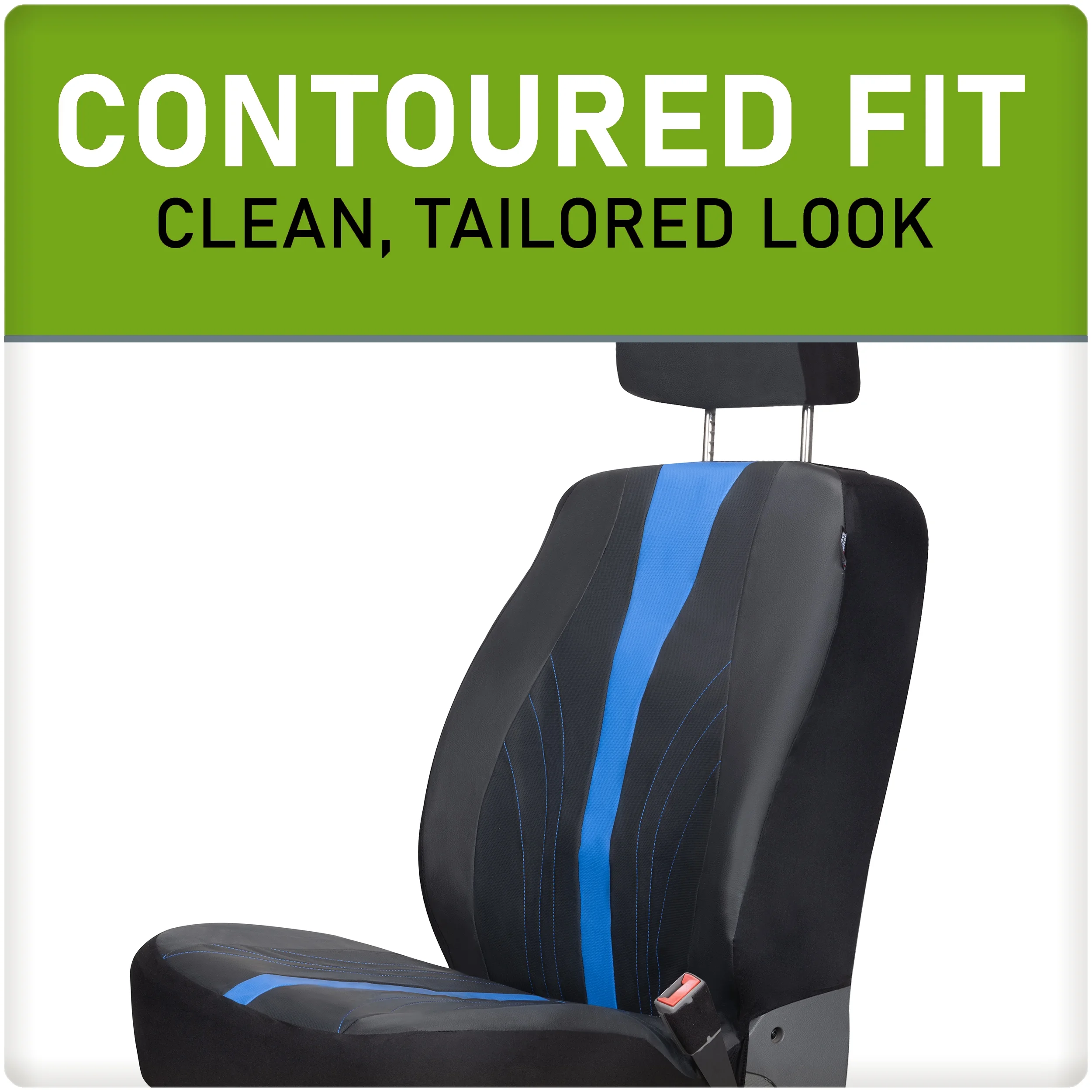 Auto Drive 2-Piece Black-Blue Marlo Seat Covers