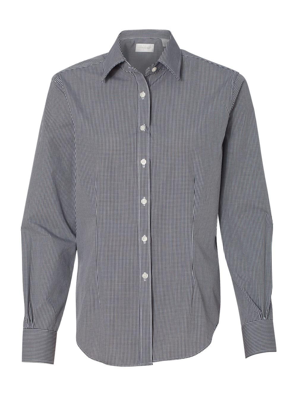 Van Heusen Women's Gingham Check Shirt in Black 2XL | 13V0226