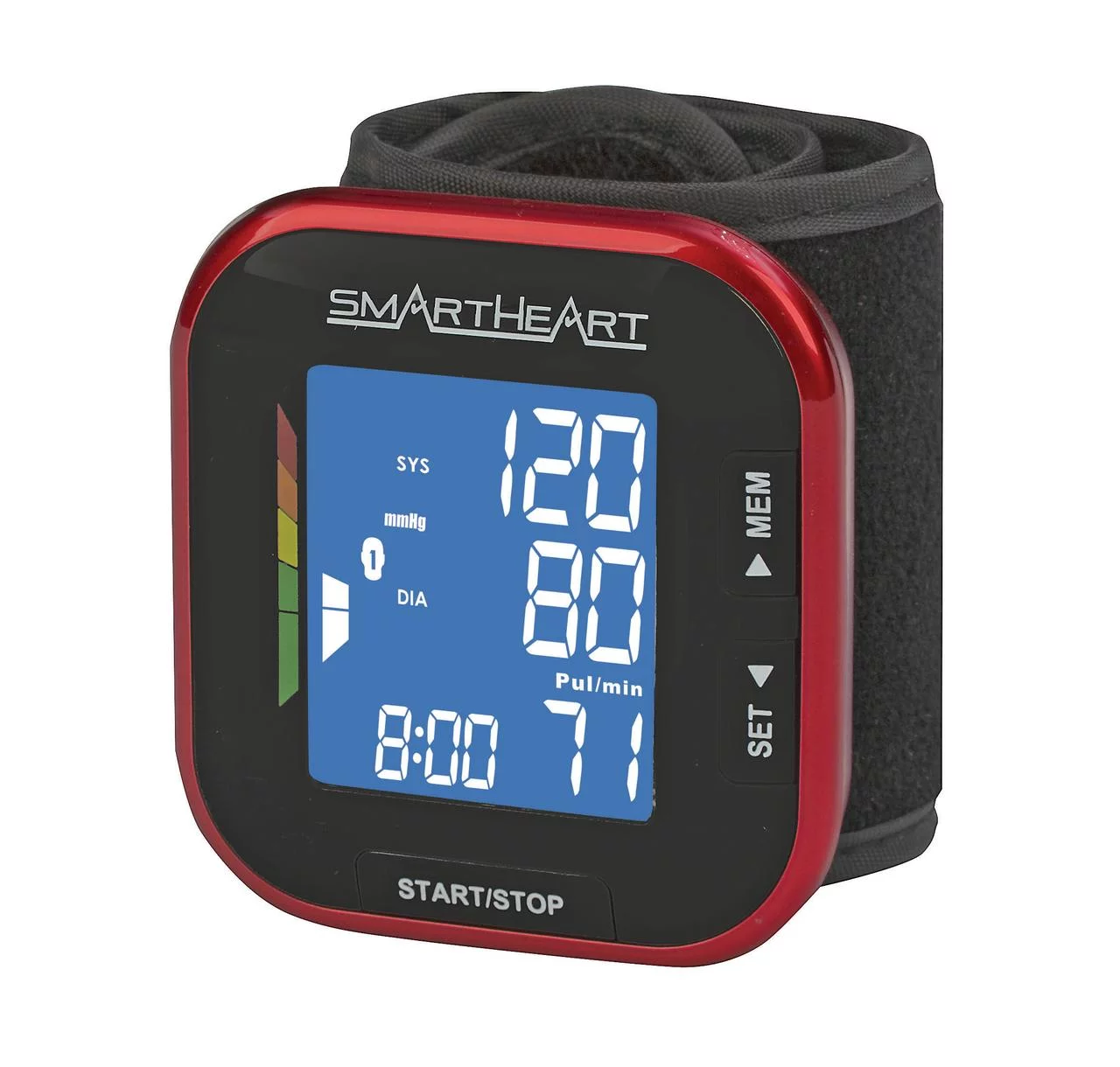 SmartHeart Blood Pressure Monitor | Adult Wrist Cuff | Advanced Inflation Technology | 2-Person Memory