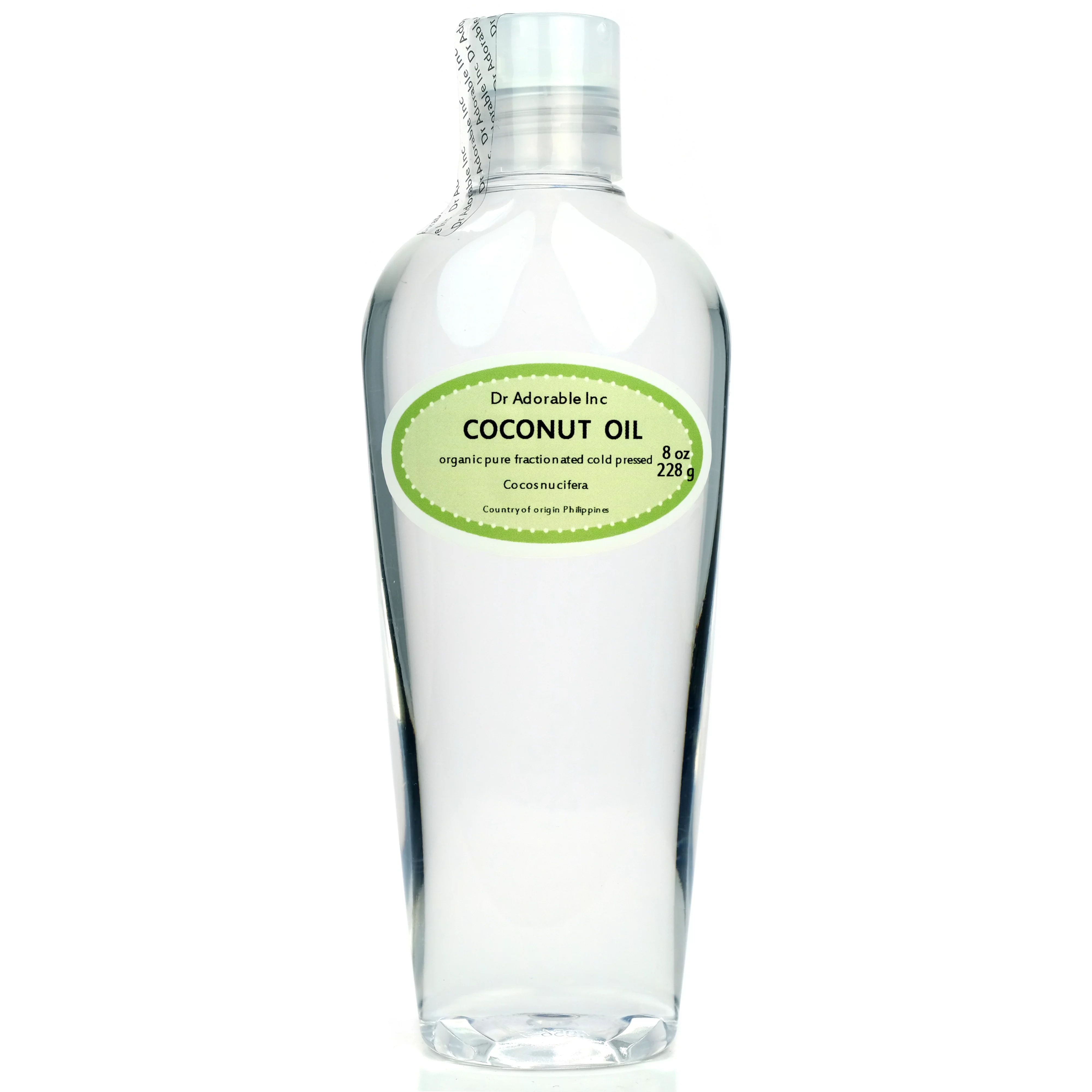 Dr. Adorable - 100% Pure Fractionated Coconut Oil - Organic Natural Moisturizing Oil Hair Skin Nails - 8 oz