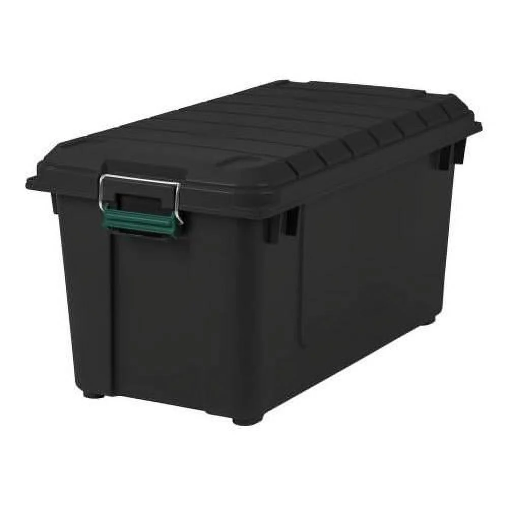 82 Quart WEATHERTIGHT Storage Box, Store-It-All Utility Tote, Black, Pack Of 1