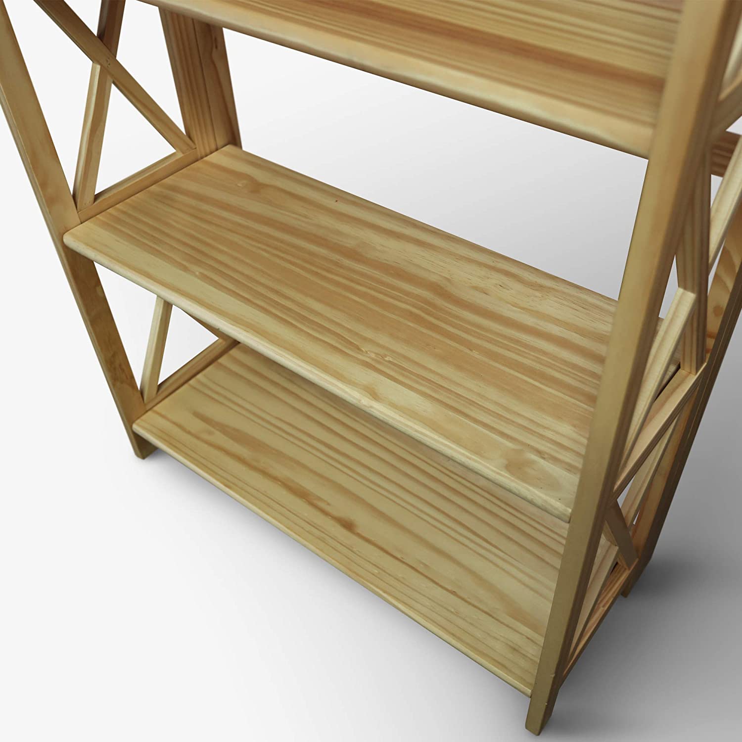 Montego 3-Shelf Folding Bookcase, Natural , 27.5