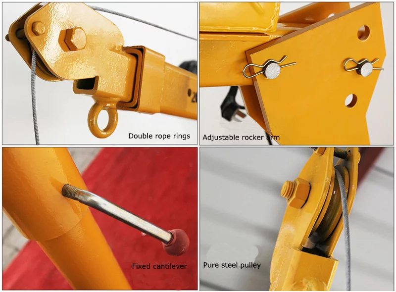 INTSUPERMAI Davit Crane 360 Swivel Electric Winch Truck-mounted Vehicle Crane Remote Control Hoist 1100BL 12V-24V