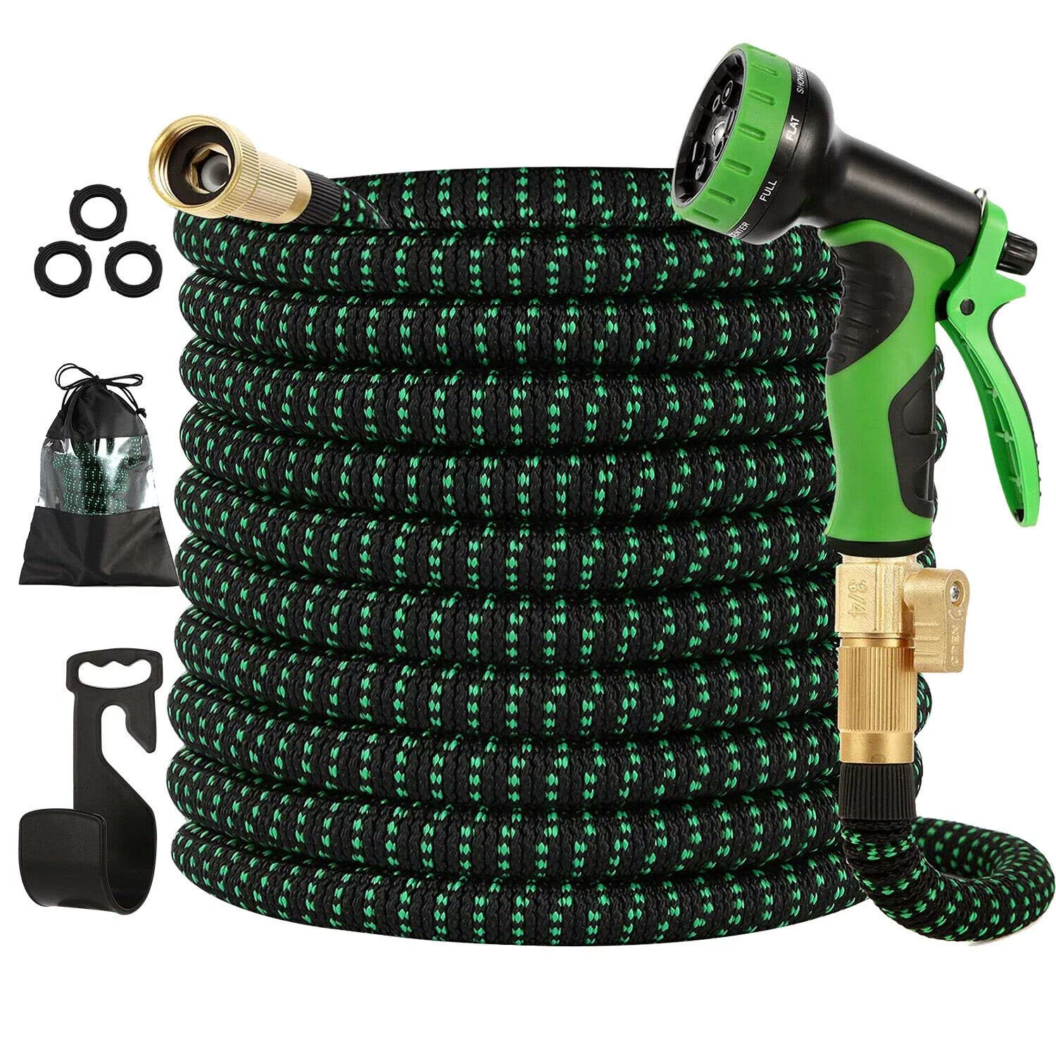 Garden Hose 100ft - Water Hose with 10 Function Nozzle