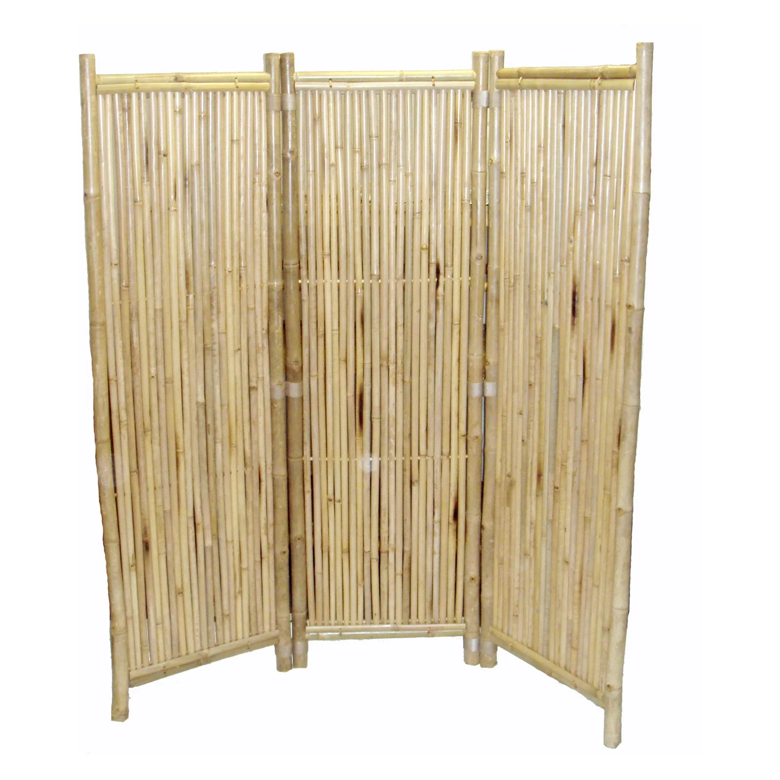 Bamboo54 Round Sticks 3 Panel Bamboo Screen Room Divider