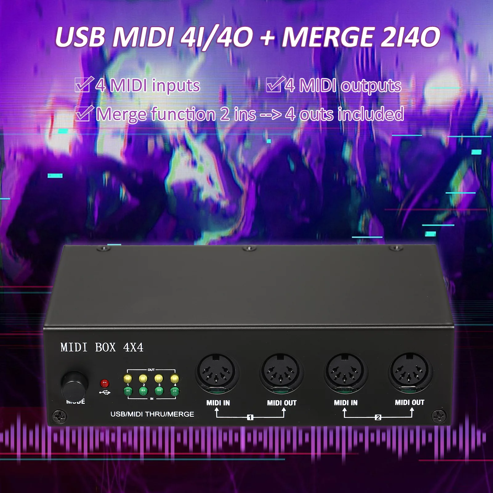 Audio converter,Box 4x4 4 In /4 2i4o Midi Box Um4x4 Usb Midi Channels 4i/4o In /4 Out Siuke 4i/4o 2i4o Midi Dsfen Usbdi 64di Channels Audio Converter Rusuo