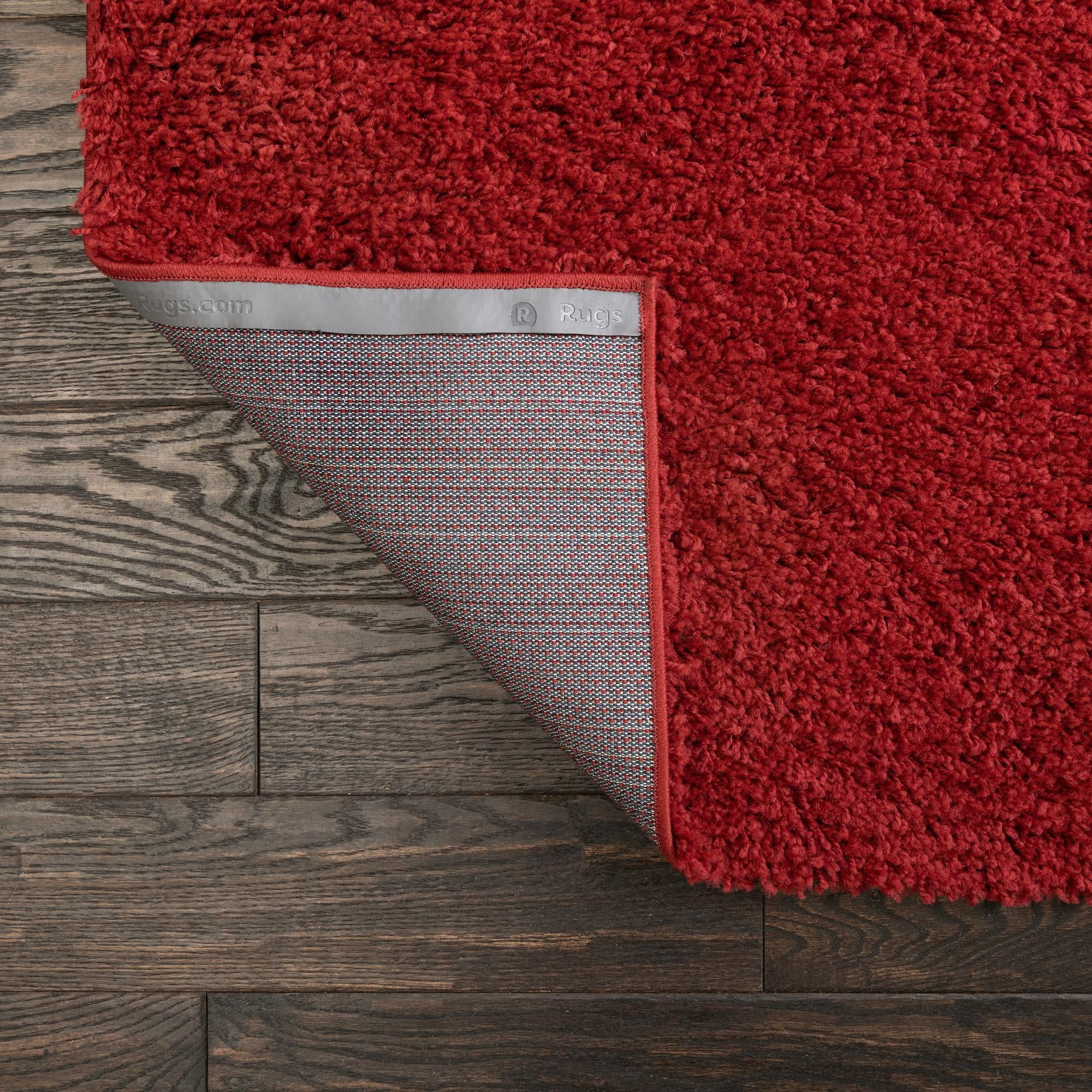 6' x 9' Solid Cherry Red Rectangular Shag Area Throw Rug