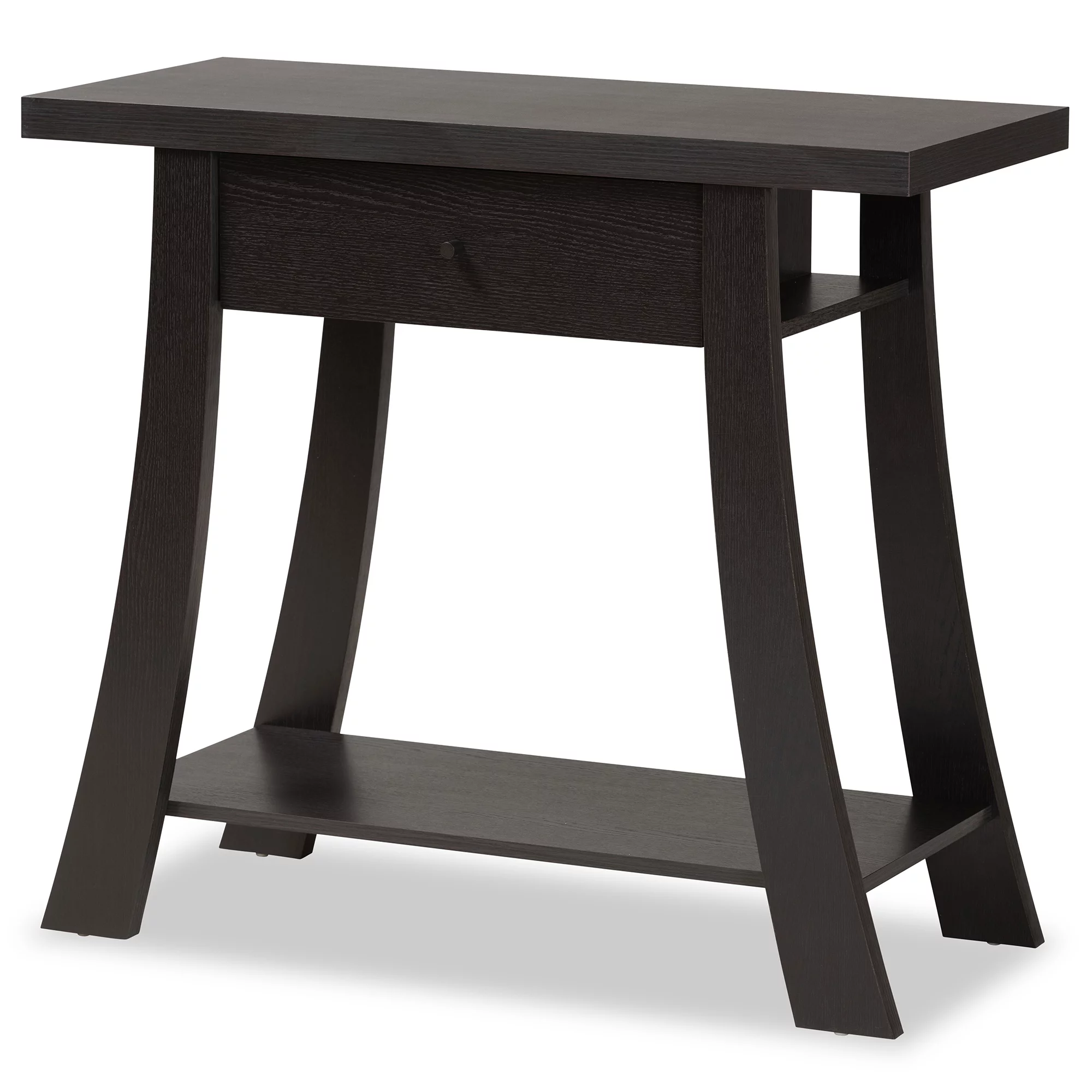 Baxton Studio Herman Modern Wood 1 Drawer Console Table, Dark Brown