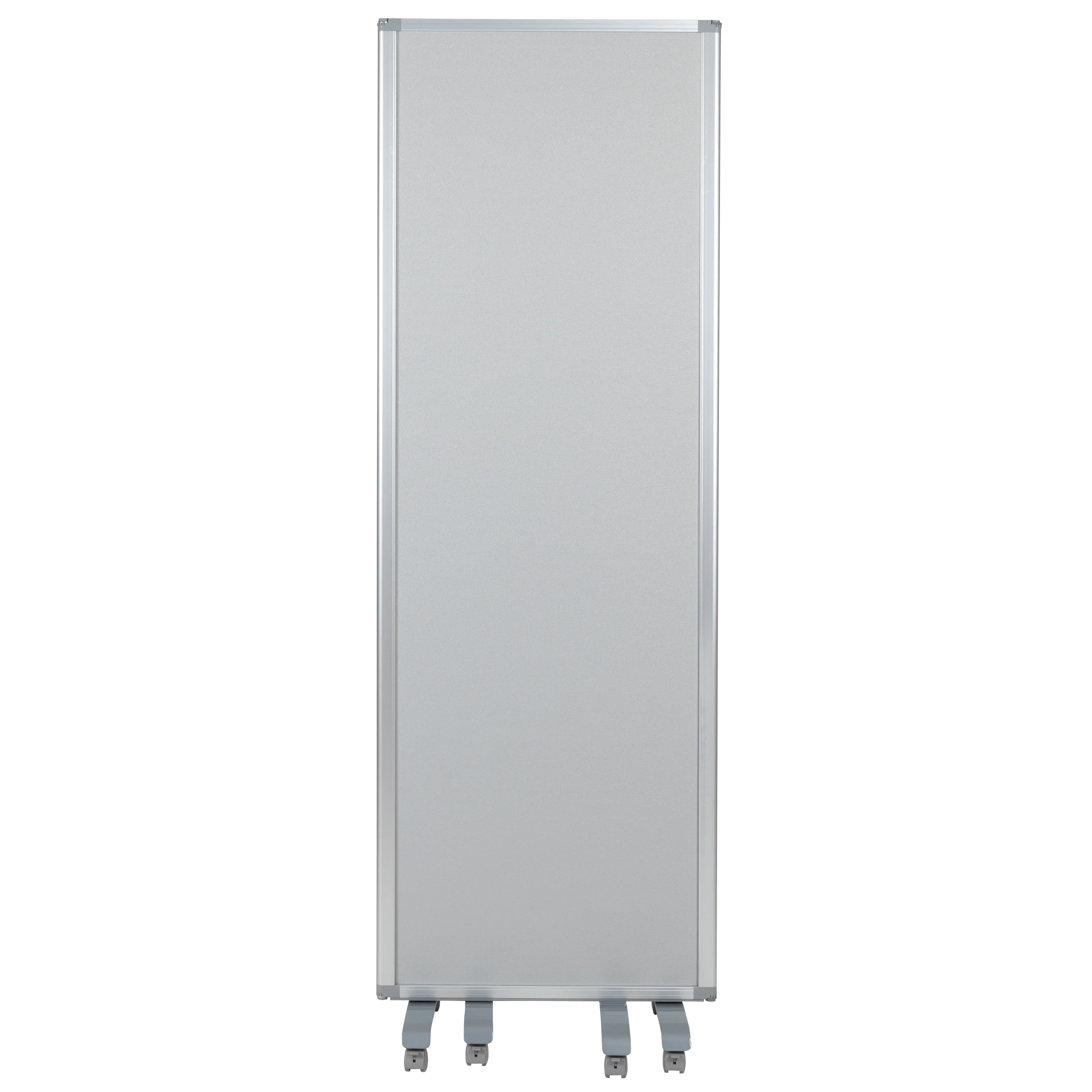 Emma + Oliver Mobile Whiteboard/Cloth 3 Section Partition with Locking Casters, 72