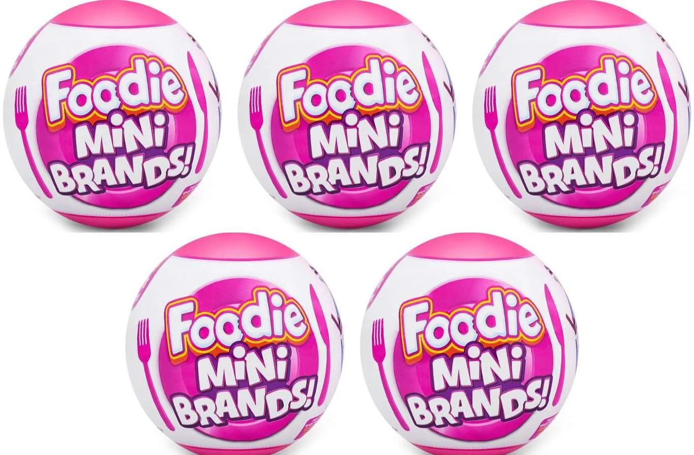 5 Surprise Mini Brands! Foodie LOT of 5 Mystery Packs