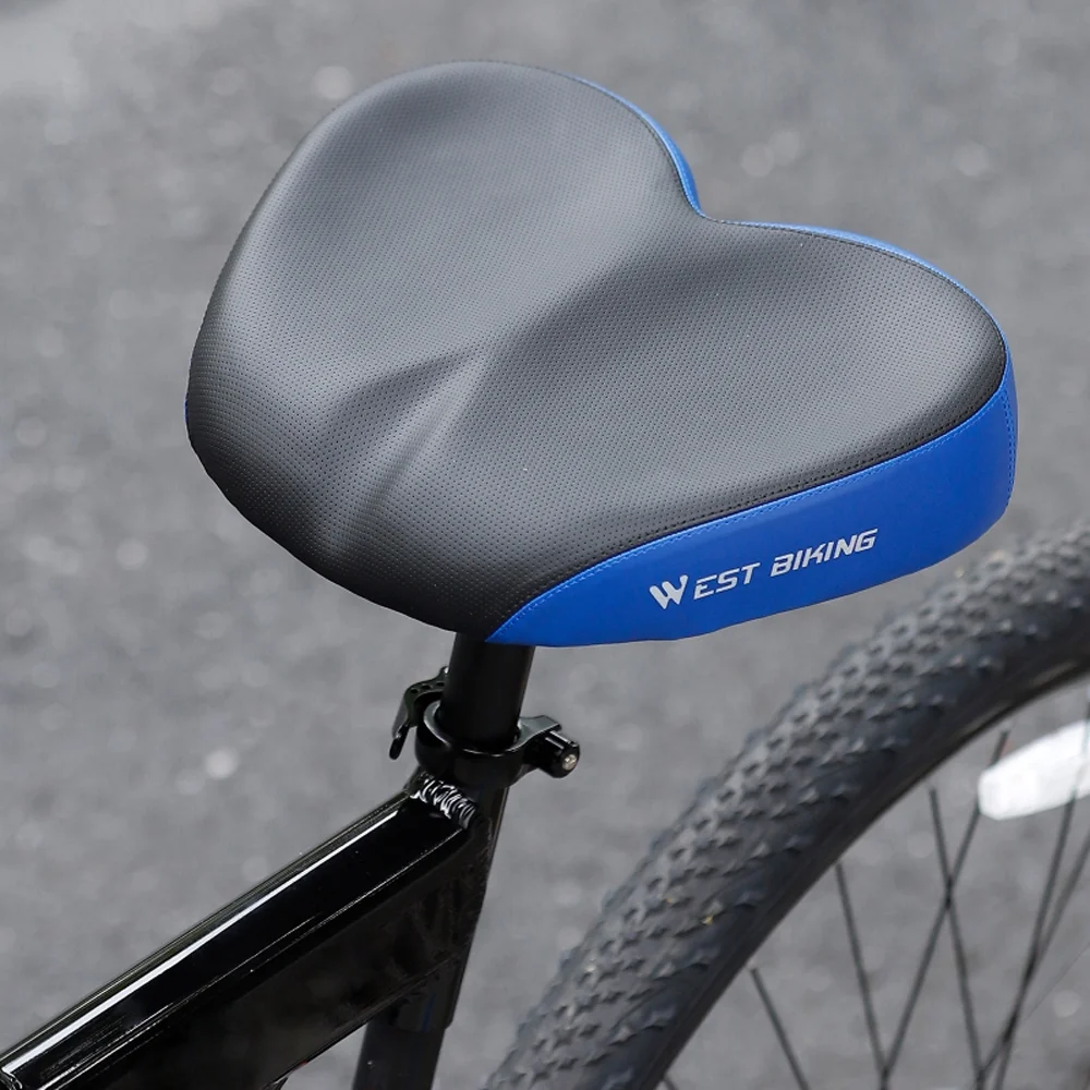 WEST BIKING Bicycle saddle,Thicken Road Bike Saddle Soft Widen Distance Widen Thicken Road Bike Cushion Soft Widen Thicken Leeofty