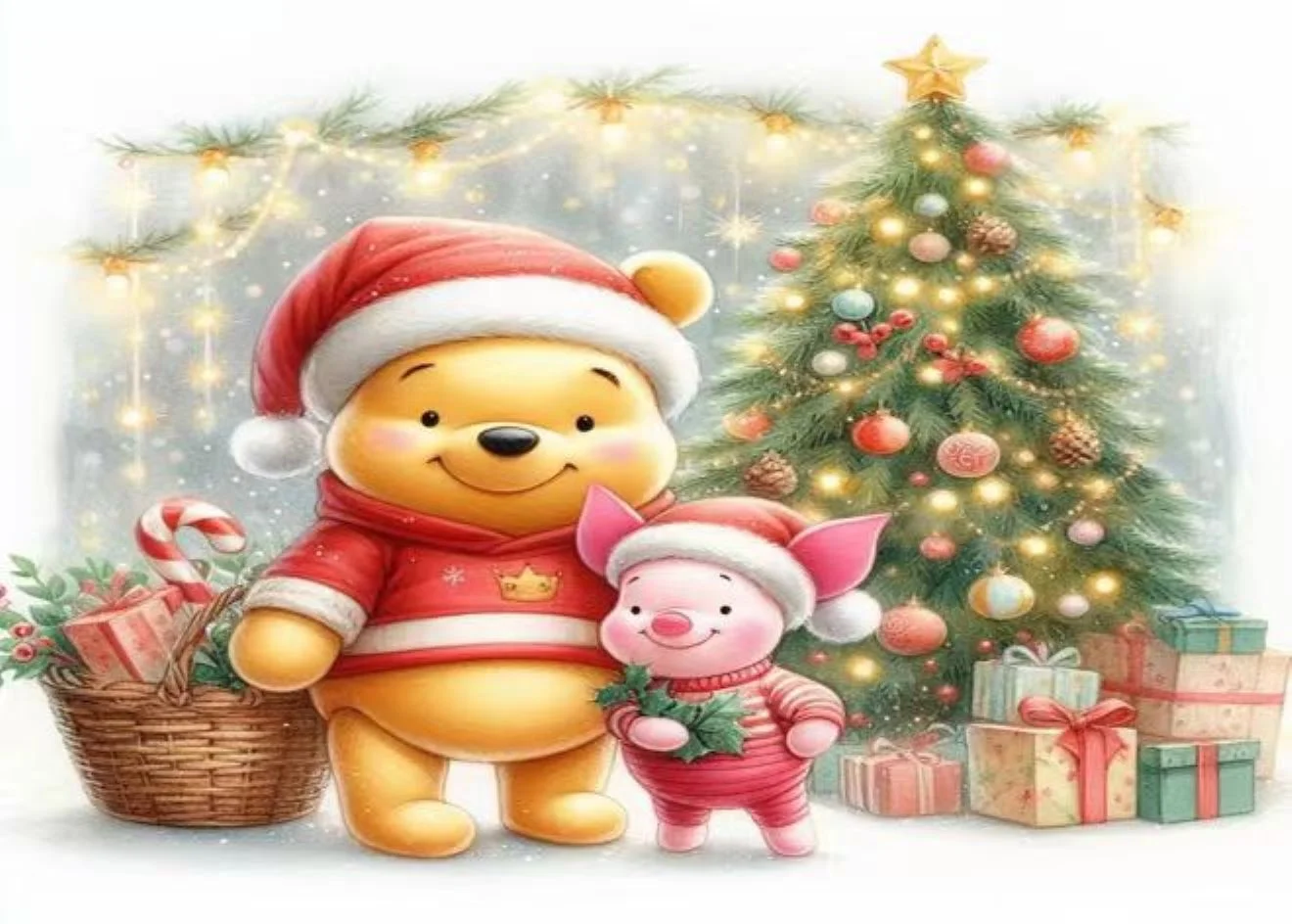 5D Winnie-the-Pooh Diamond Painting, Diamond Painting Moon Kits for Adults，DIY Full Drill Crystal Rhinestone Arts and Crafts, Gem Art Paints with Diamond Home Wall Decor 12x16inch