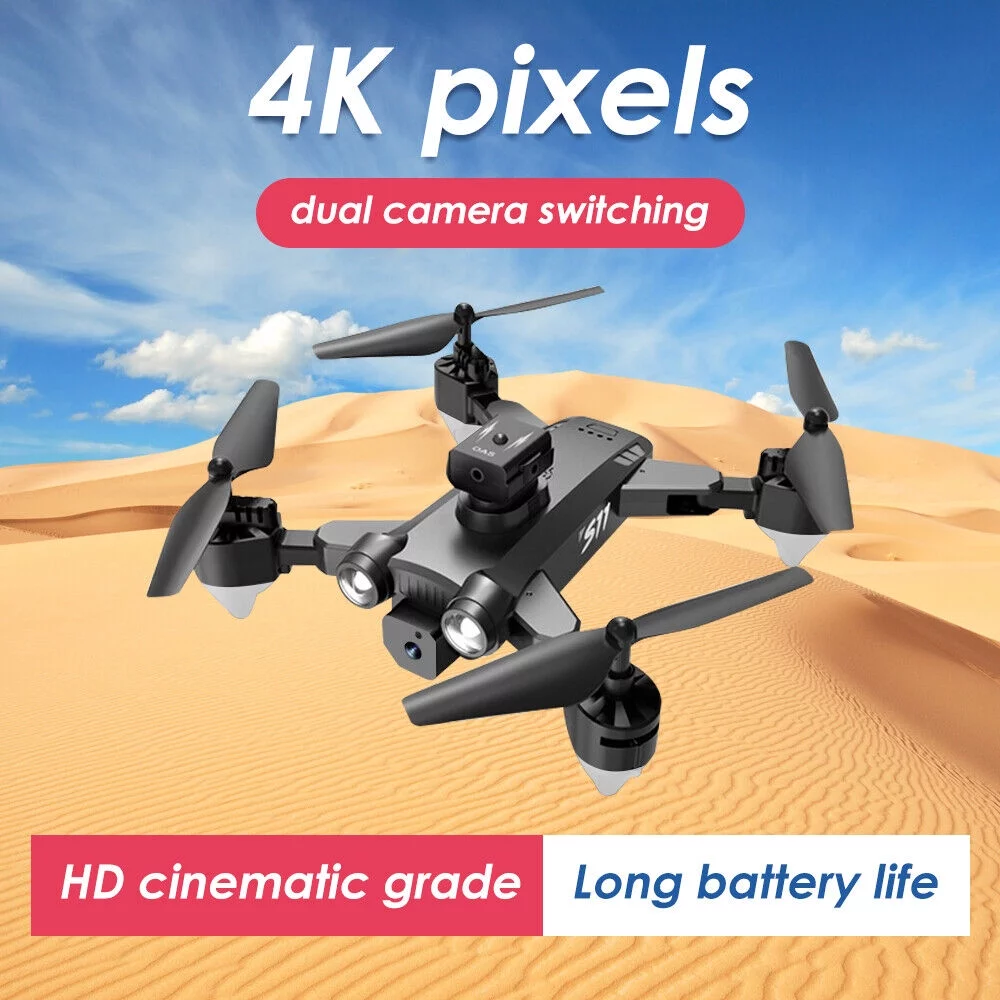 JahyShow 2023 New RC Drone w/8K HD Dual Camera WiFi FPV Foldable Quadcopter +3 Battery