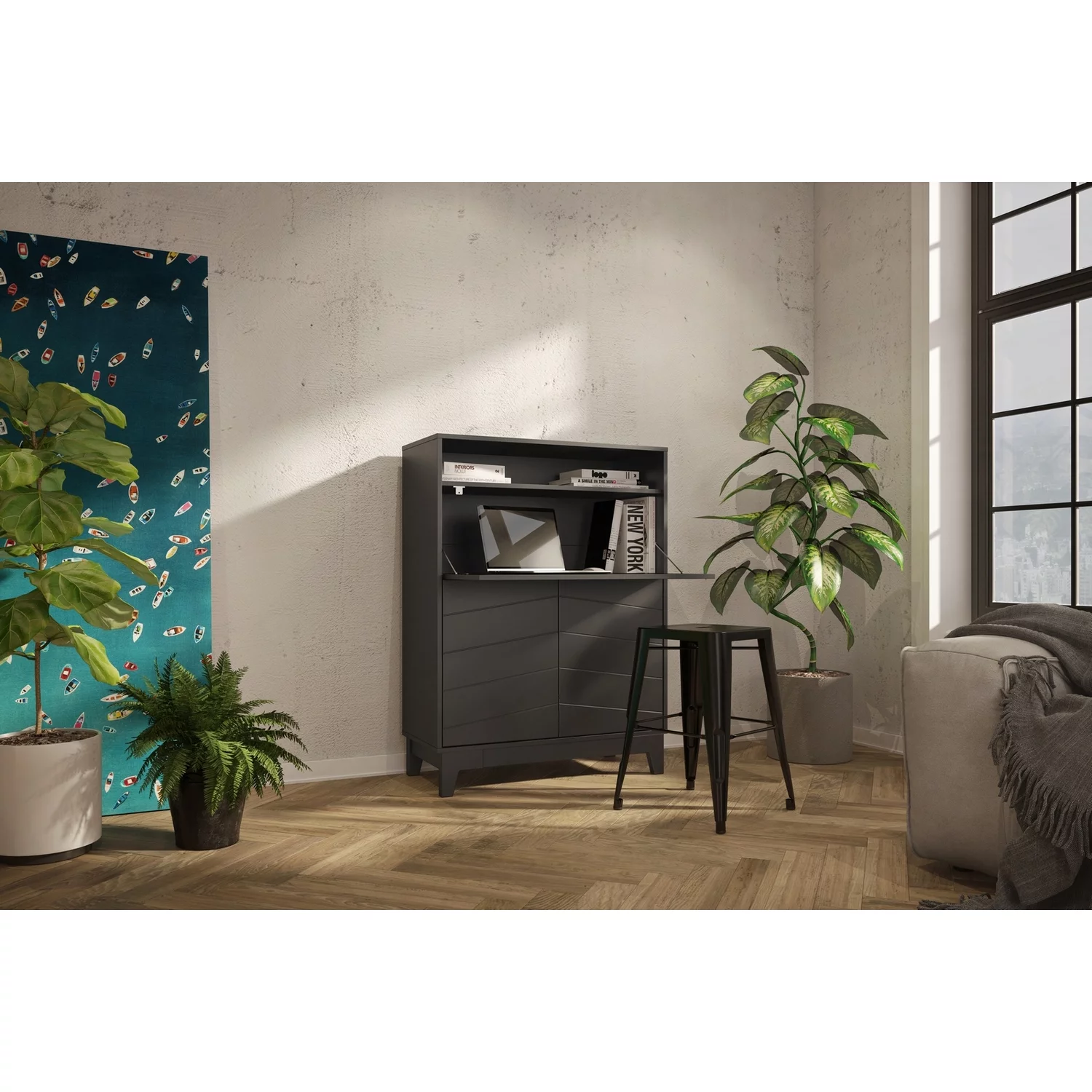 Nexera 402694 Boss Secretary Desk, Black