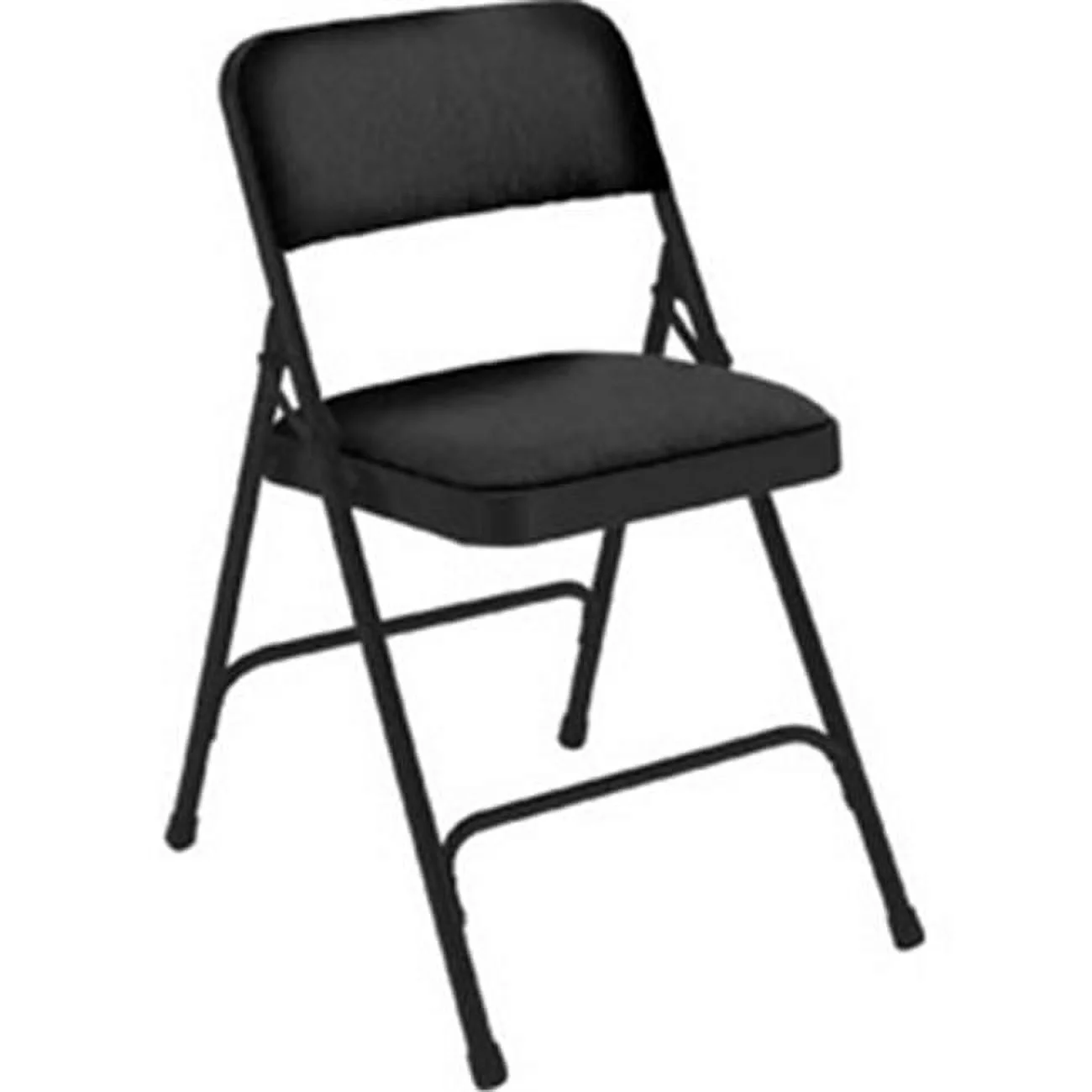 1.25 in. Fabric Seat Double Brace Steel Folding Chair, Black - Pack of 4