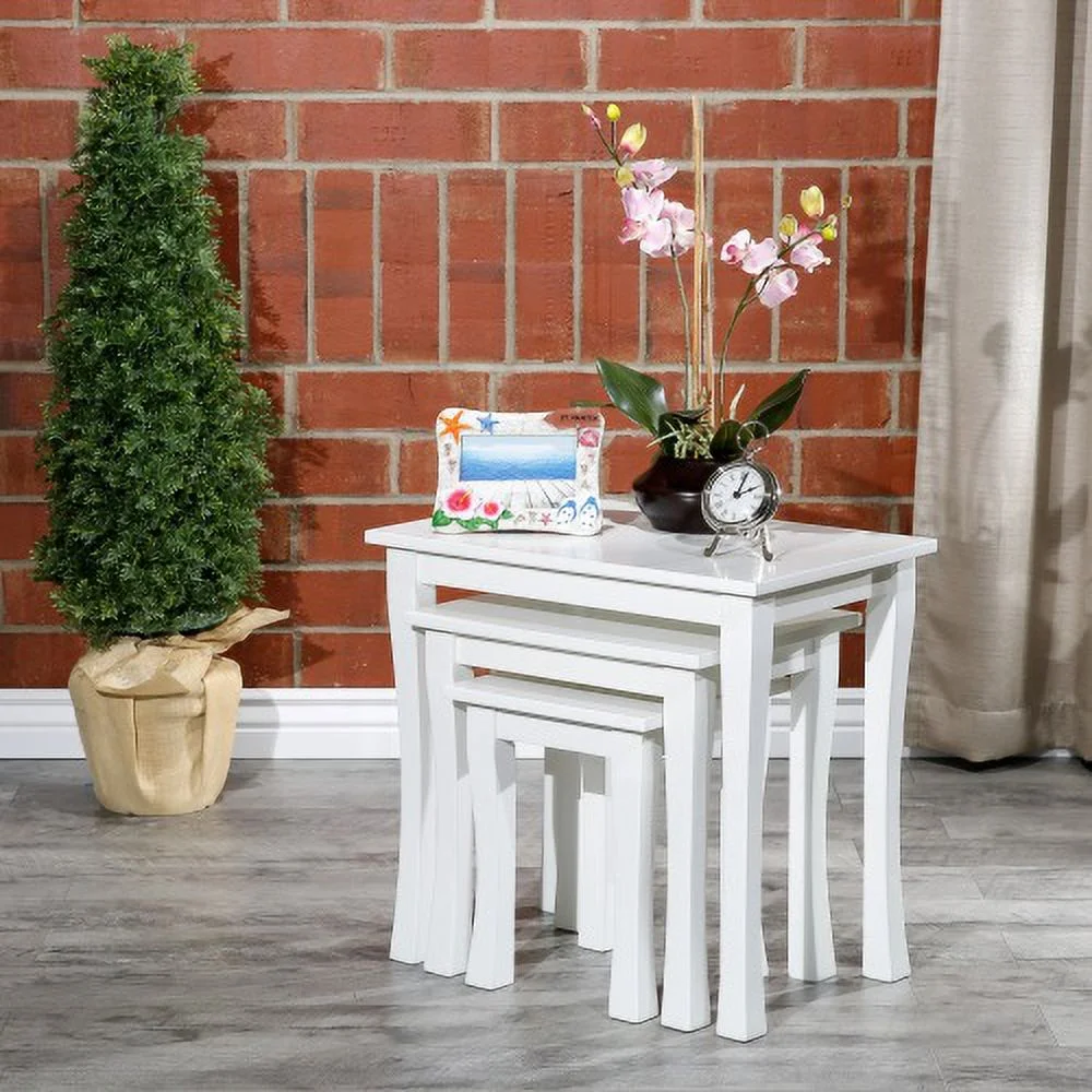 YLtoohoom 3-Piece Nesting Table Set  White