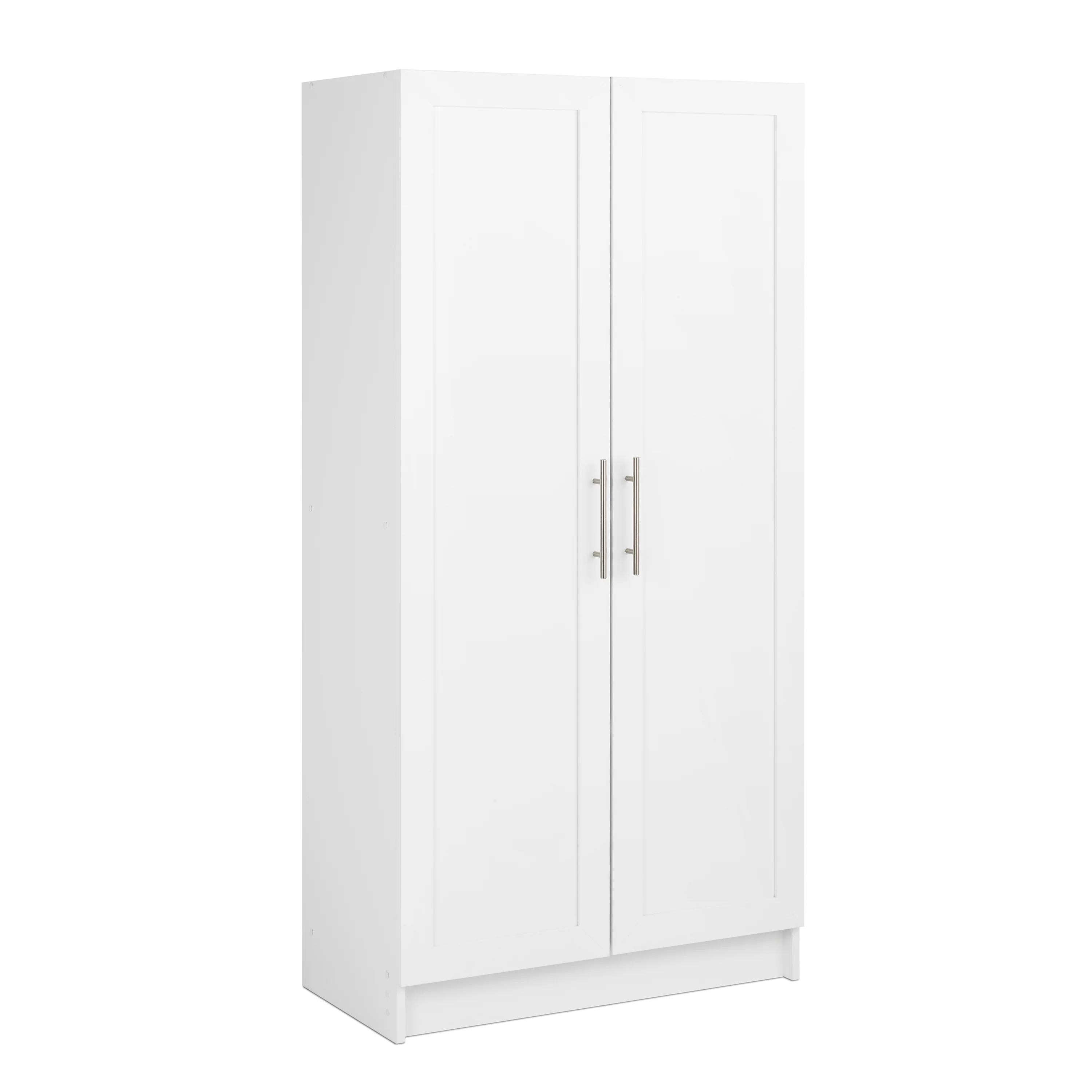Prepac Elite Accent Cabinet with Panel Doors, White Storage Cabinet, Bathroom Cabinet, Pantry Cabinet with 3 Shelves 16.75