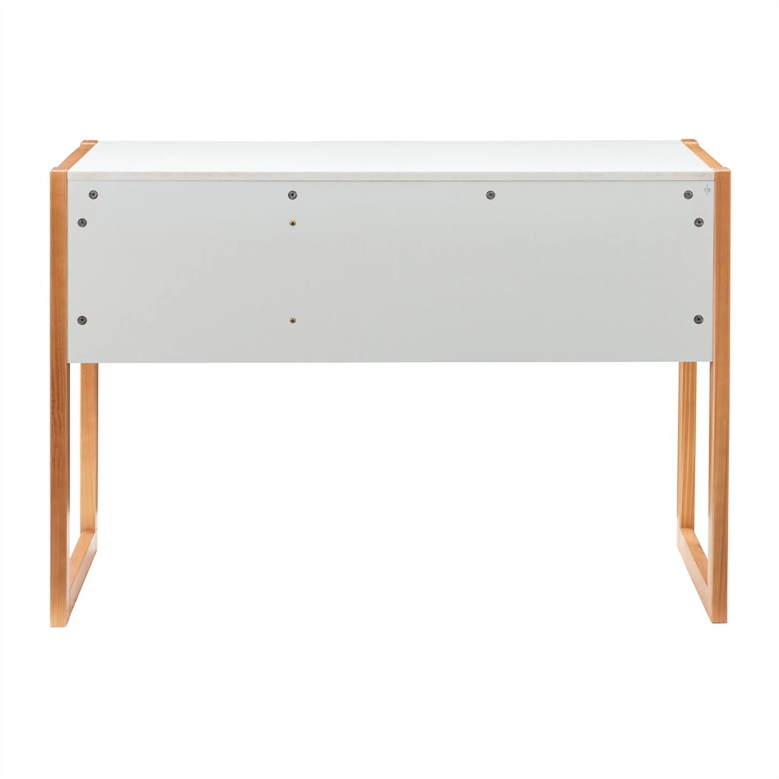 Linon Brock Wood Two Drawer Desk in White and Natural