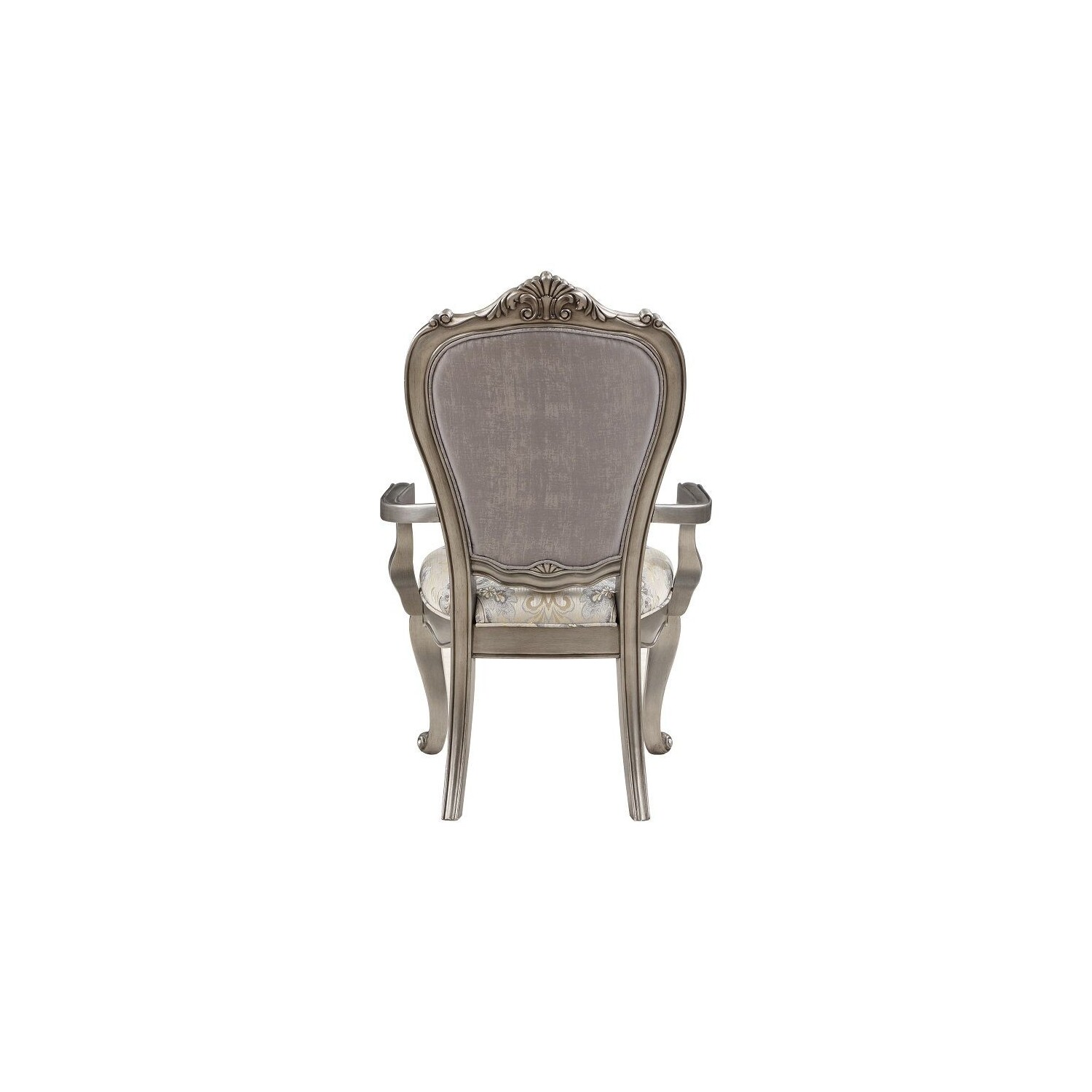 Aria 27 Inch Side Dining Chair Set of 2 Velvet Antique Platinum Tone