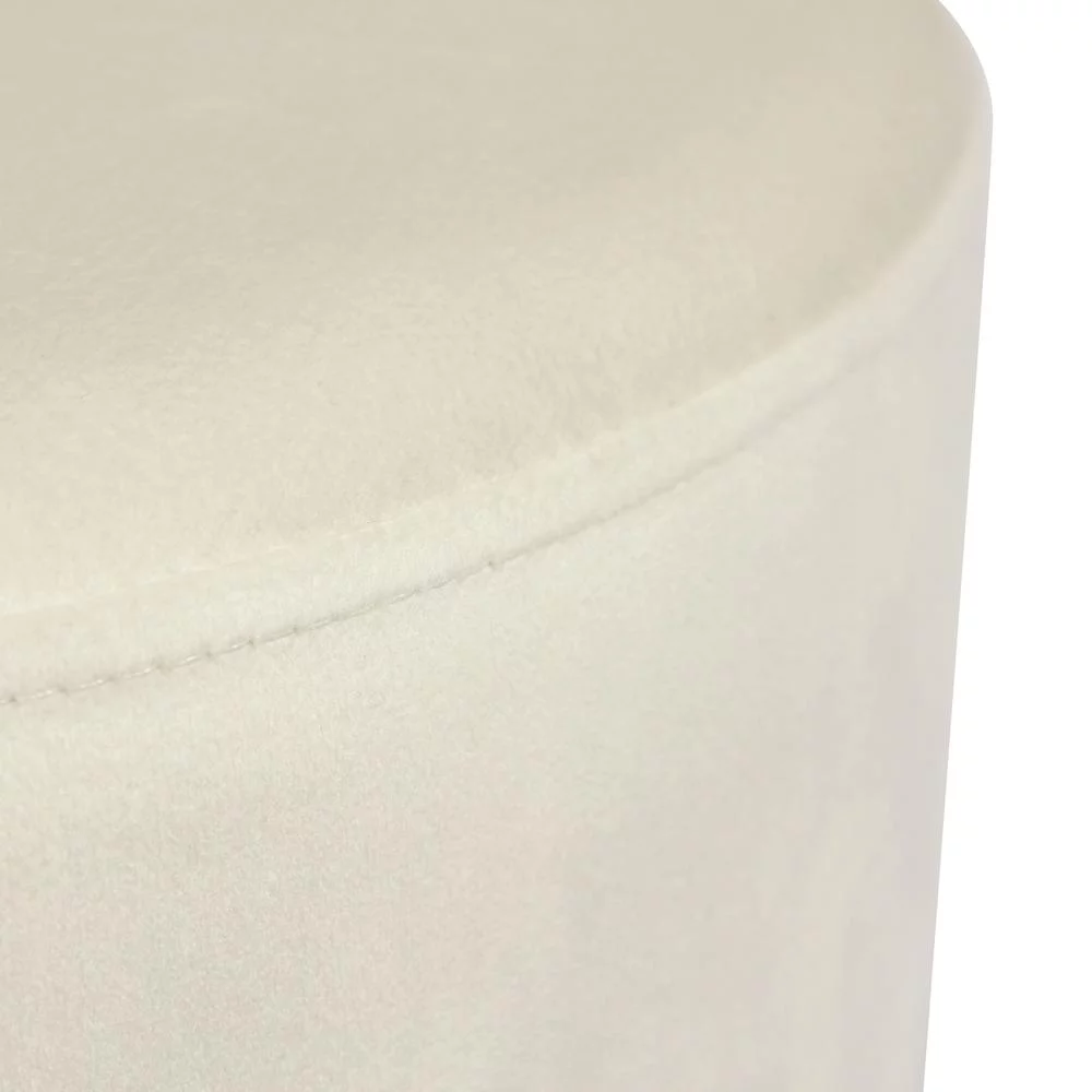 Ivy Cream Velvet Ottoman