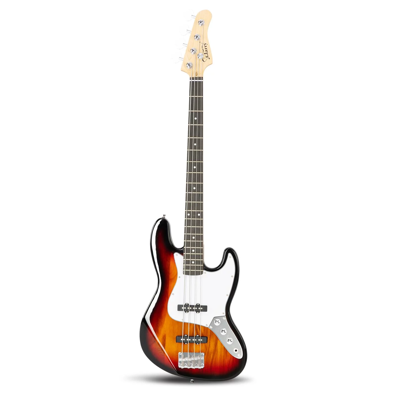 Glarry Electric 4 Strings Burning Fire Bsss Guitar with Guitar Bag for Starter