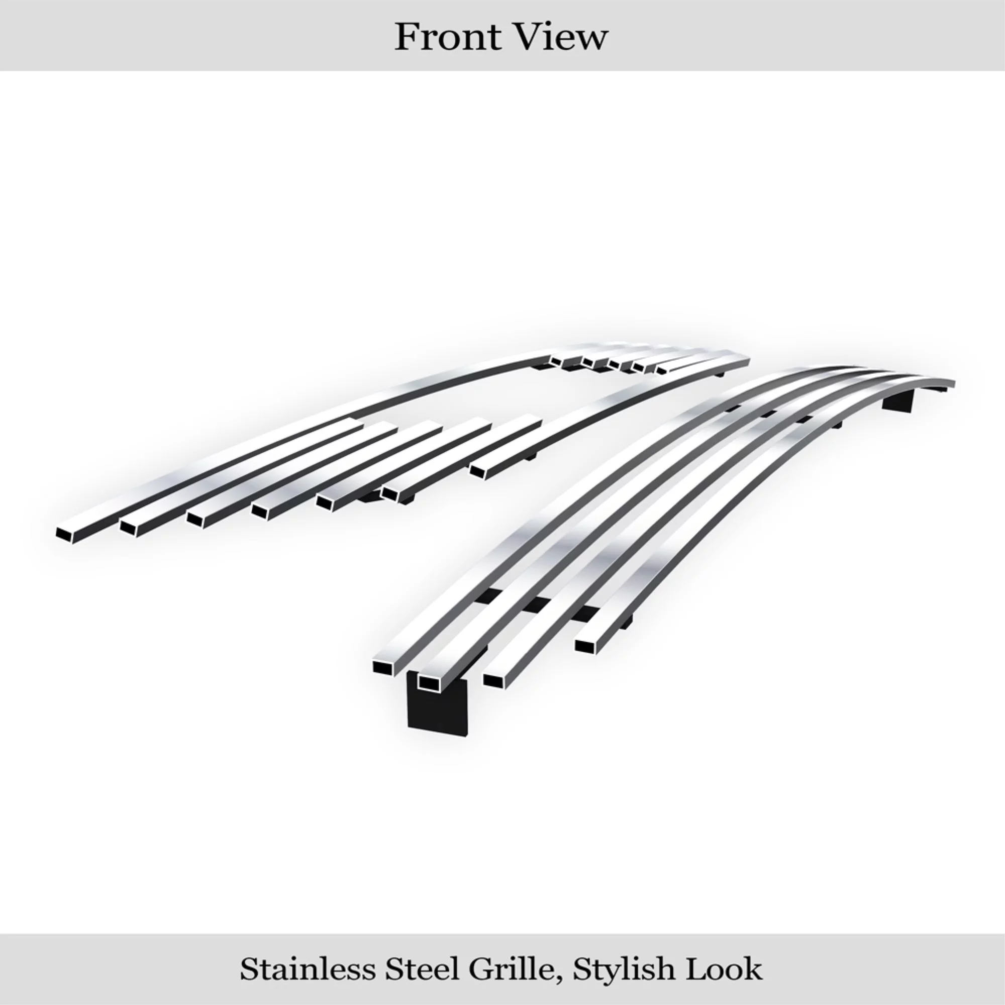 APS 1999-2004 Ford Mustang V6 V8 GT With Logo Show Stainless Steel Billet Grille 8x6 horizontal billet