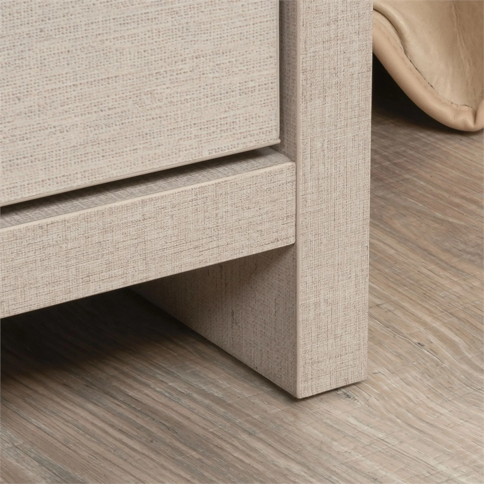 Sauder Grand Coast Engineered Wood Desk in Dove Linen/Off White Finish