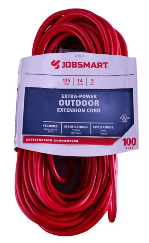 JobSmart WJ-23 14R100 100 ft. Outdoor Extension Cord Red