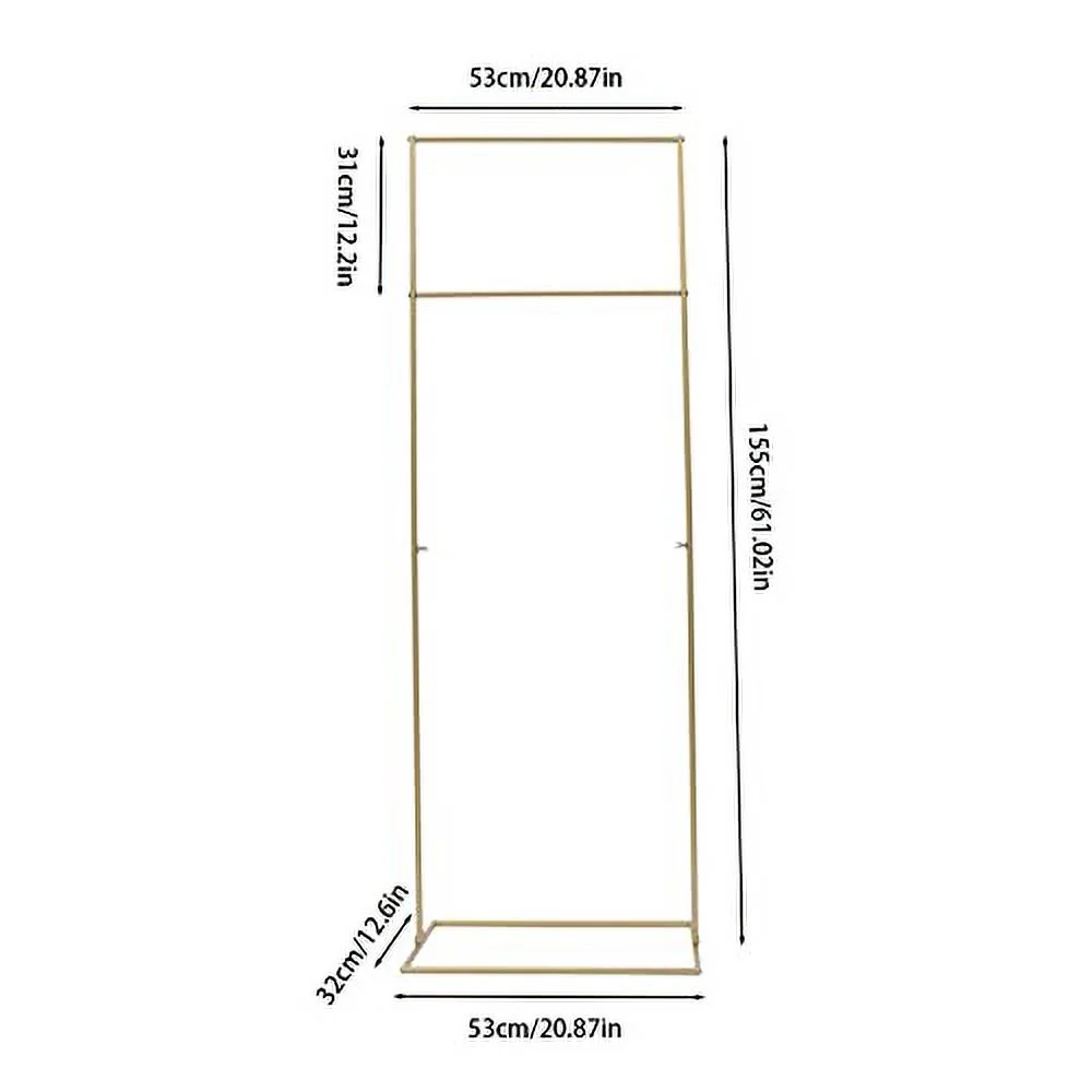 1.7×5.1ft Square Wedding Arch Stand with Bases, Wedding Backdrop Stand, Metal Garden Arch Stand, Arbor Frame for Weddings Party Event Decoration(Golden)