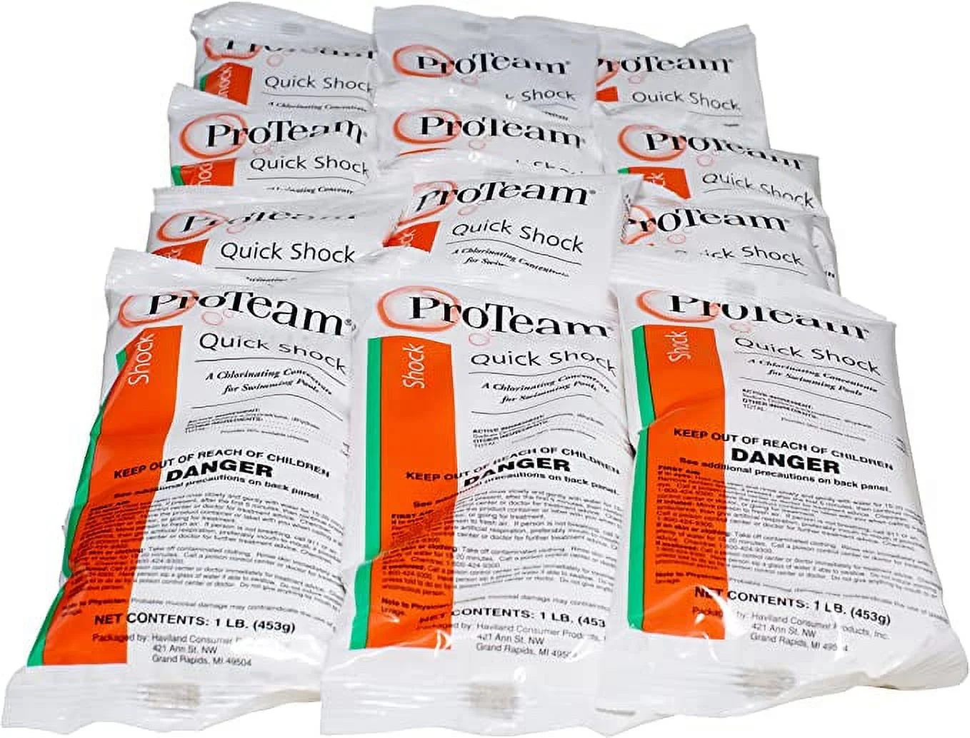 ProTeam Quick Shock Chlorinating Concentrate for Swimming Pools 1 lb 12 Pack