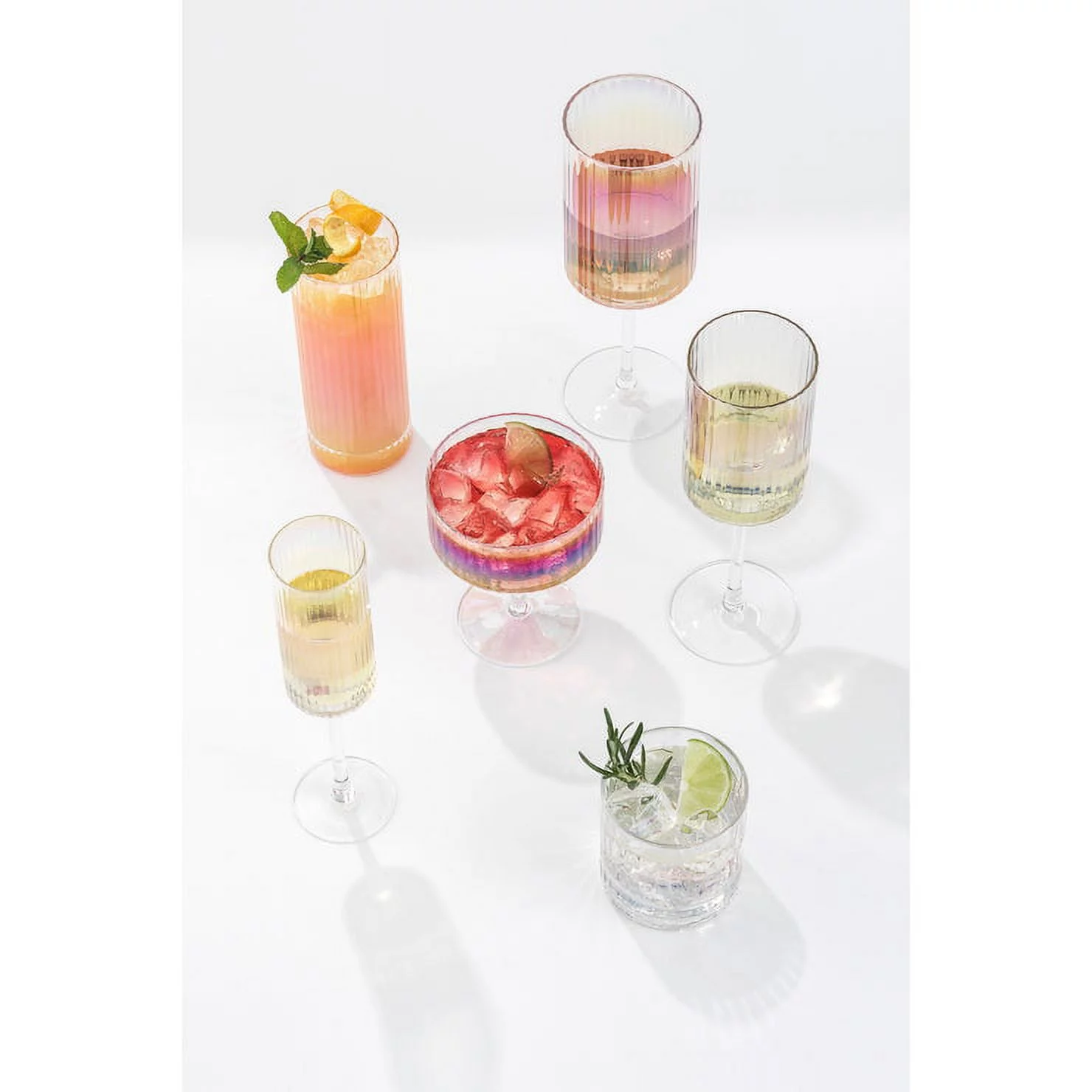 Christian Siriano Chroma Iridescent Champagne Flute Glass - 6 oz - Set of 4