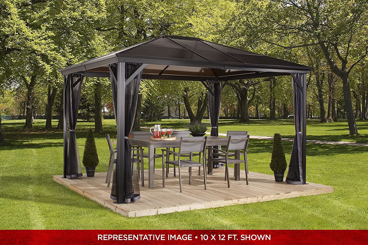 Sojag 310-9168464 10 x 10 ft. Verona Gazebo, Grey