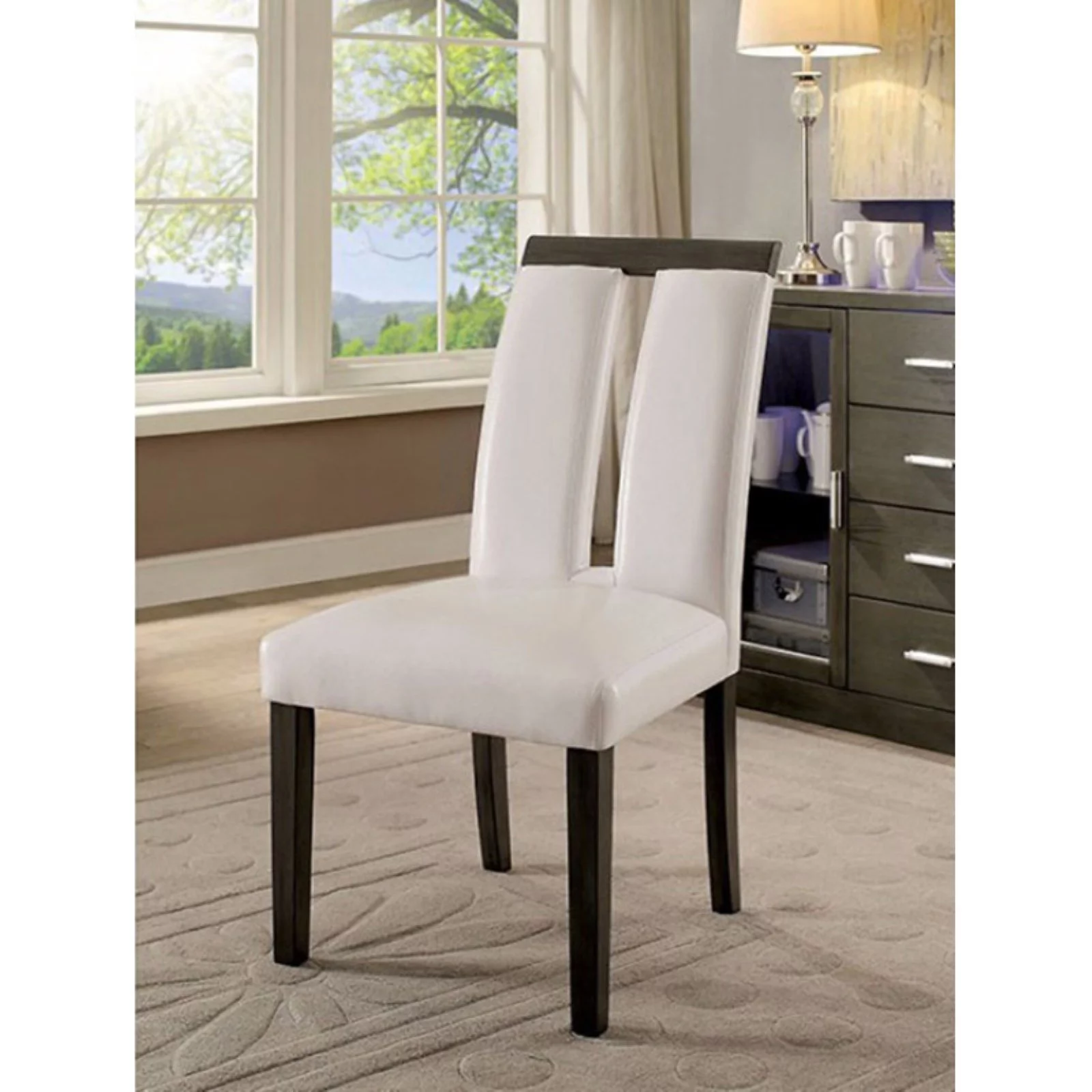 Benzara  Luminar Contemporary Side Chair, Black - Set of 2