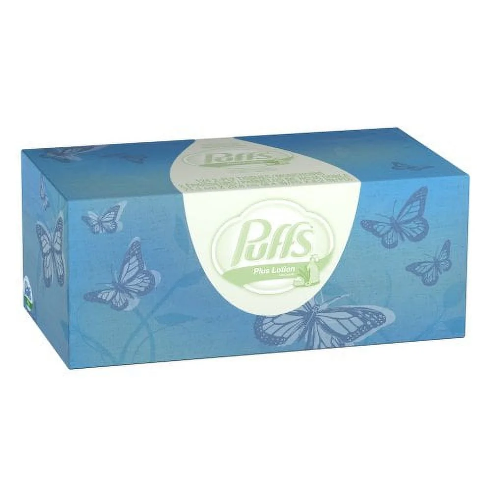 Puffs Plus Lotion Facial Tissues; 6 Family Boxes; 124 Tissues per Box