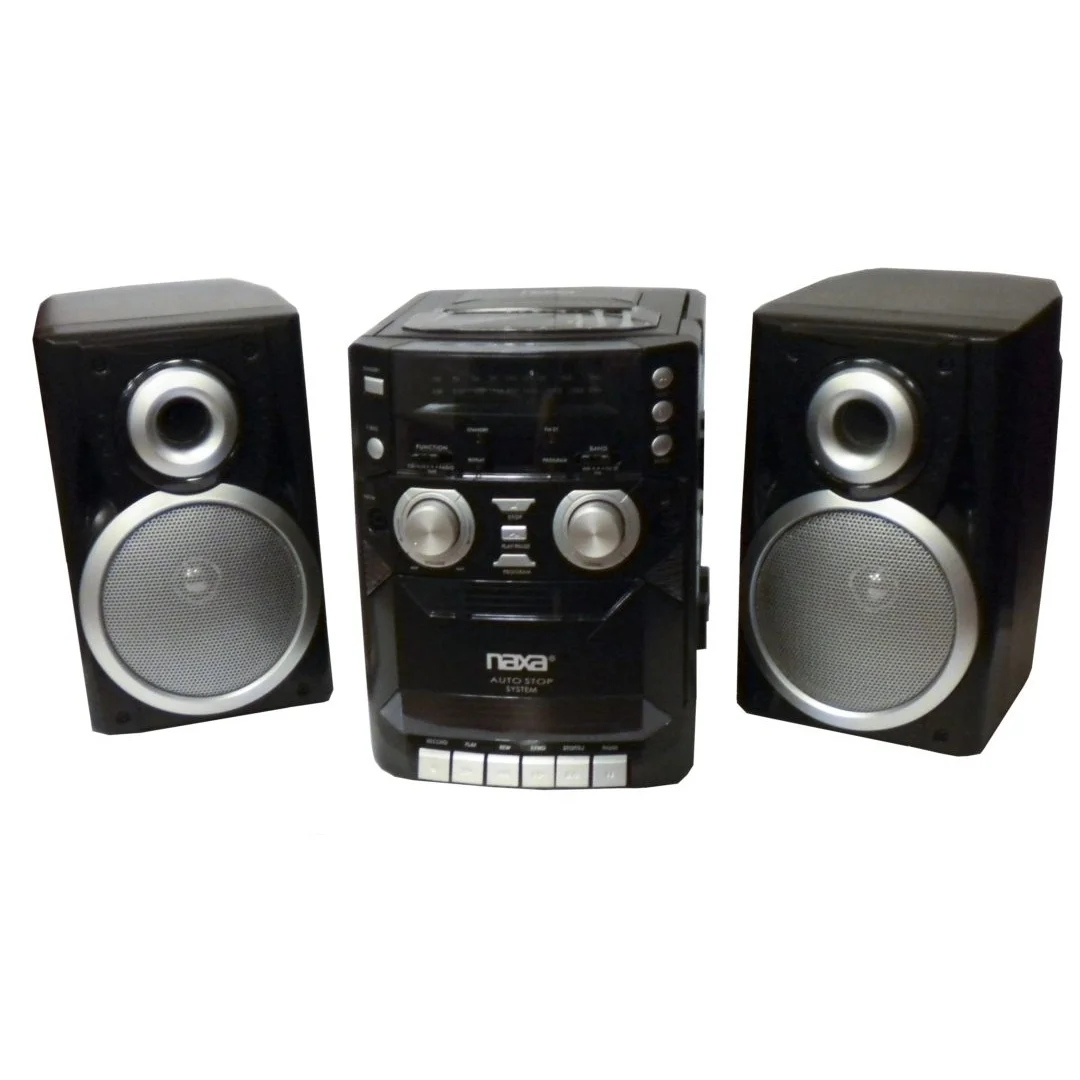 Naxa Electronics NPB-426 Portable CD Player with AM/FM Stereo Radio, Cassette Player/Recorder and Twin Detachable Speakers