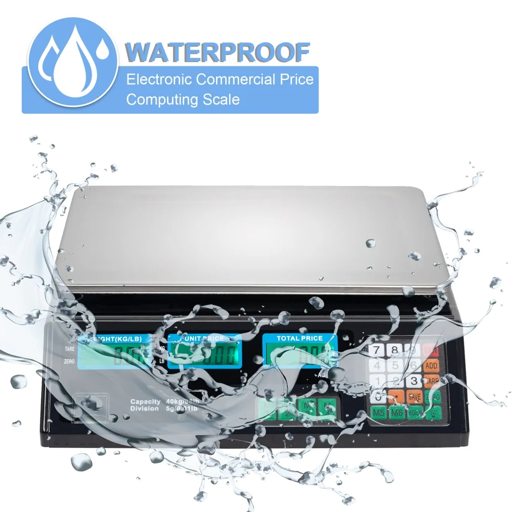 40kg/5g Digital Weight Scale Price Computing Retail Count Scale Food Meat Vegetable Scales