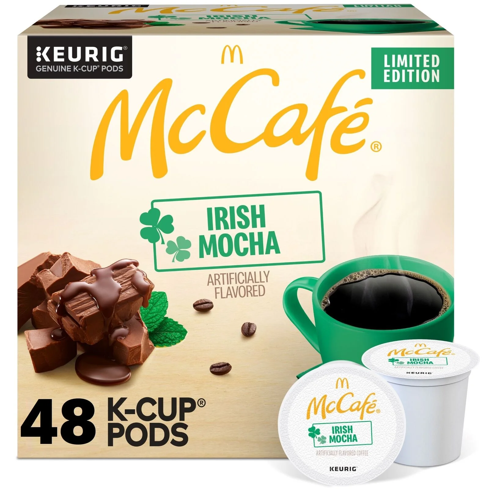 Mccafe Irish Mocha, Keurig K-Cup Pods, Flavored Coffee, 48 Count