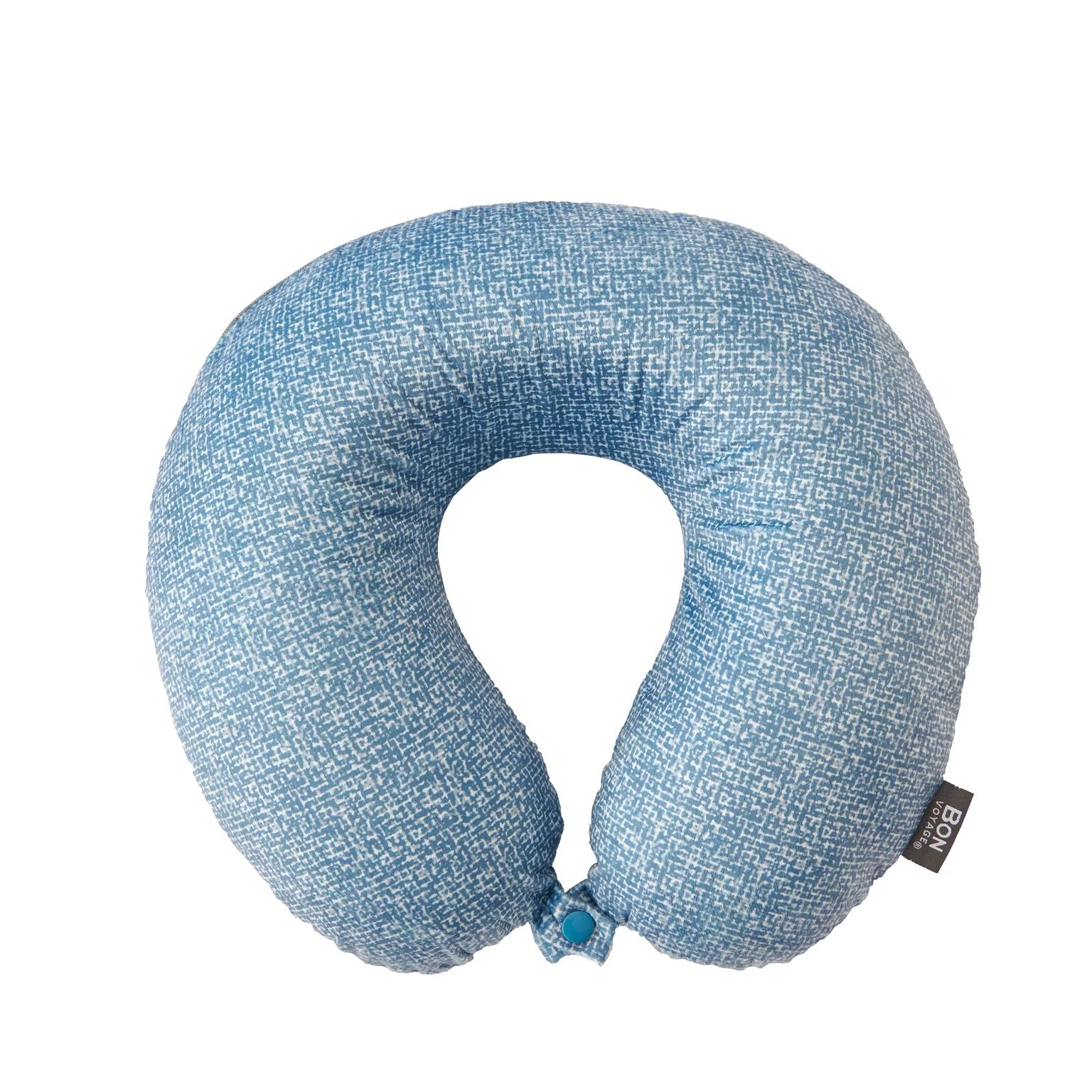 Bon Voyage Classic Memory Foam Travel Neck Pillow, Denim Print