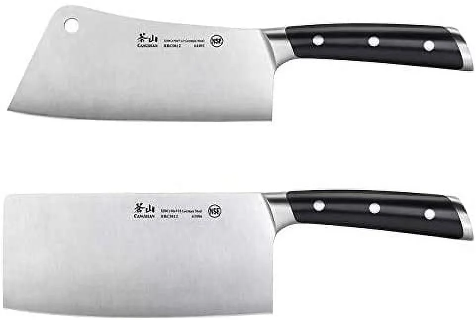 Cangshan S Series German Steel Forged 2-piece Cleaver Knife Set,High Alloy German Steel(Black)