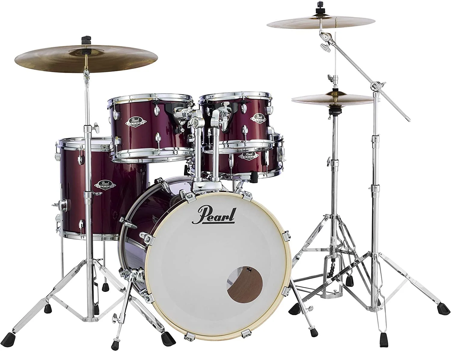 Pearl Export 5-pc. Drum Set w/830-Series Hardware Pack Cymbals not Included, Burgundy EXX725/C760