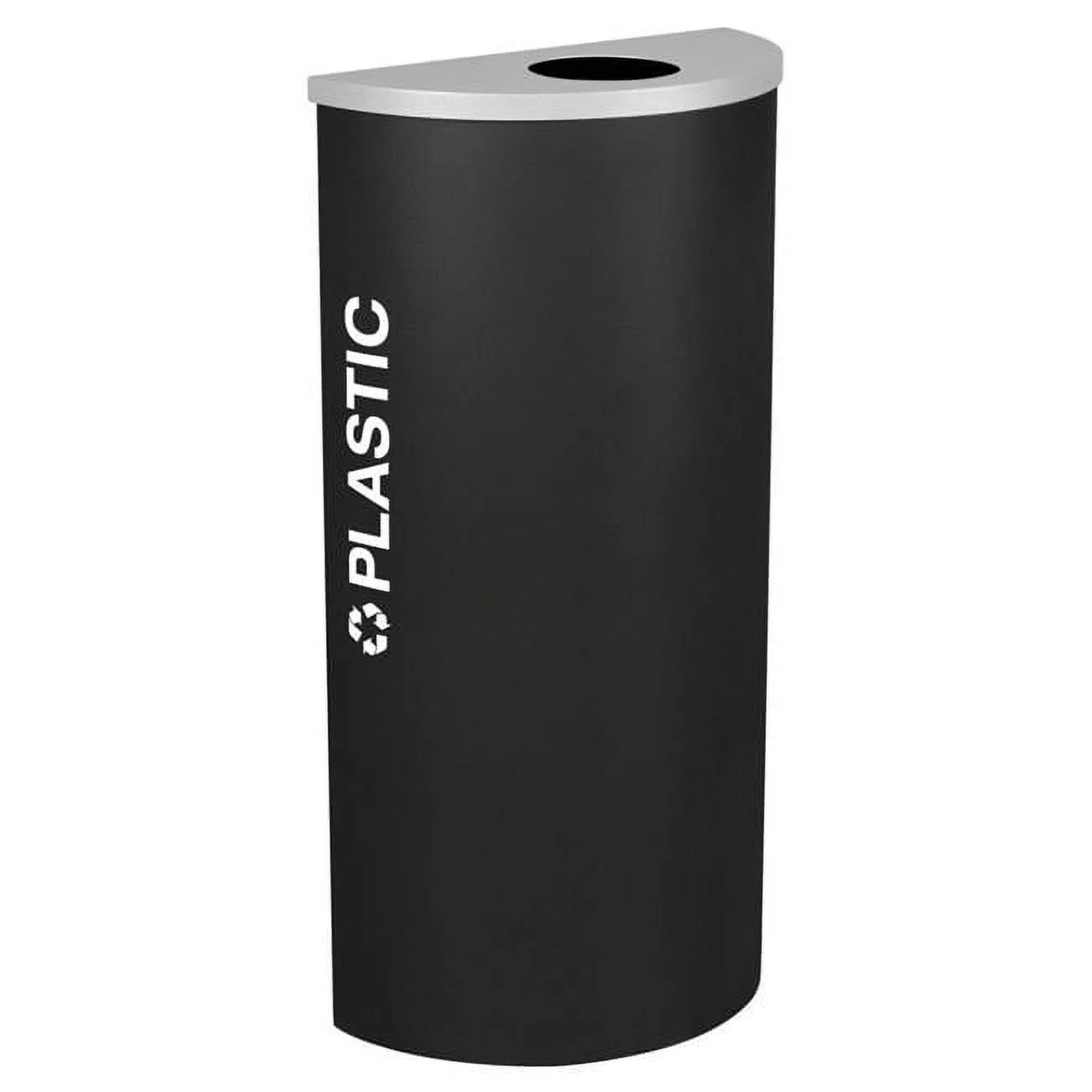 Kaleidoscope 8 Gallon Half Round Recycle Bin for Plastic - Black Texture
