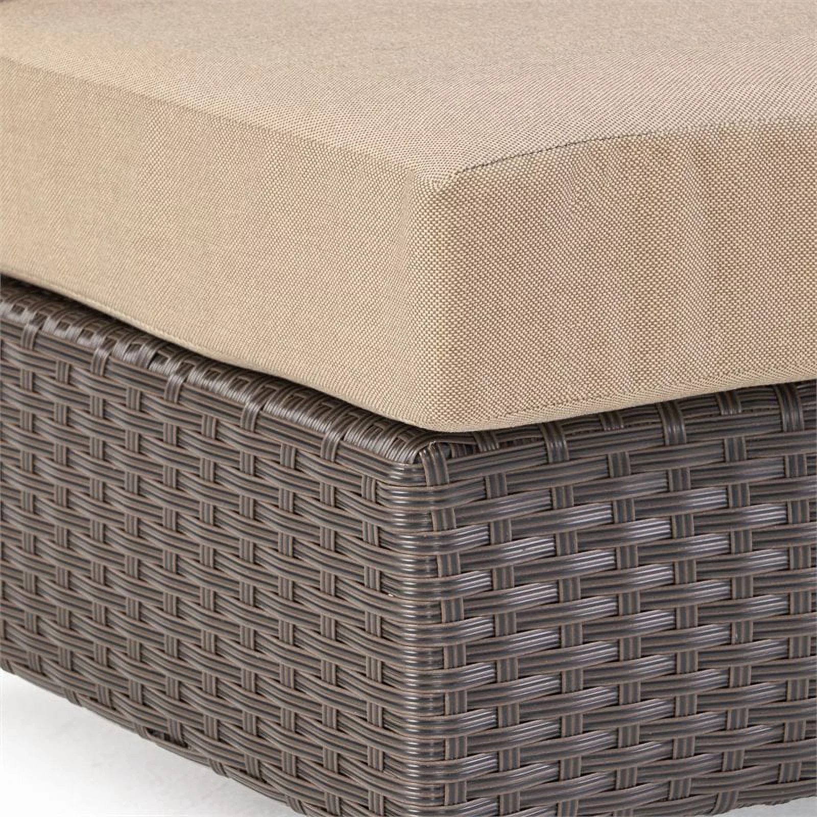 Noble House Newton 8 Seater Round Wicker Sectional Sofa Set Dark Brown/Beige