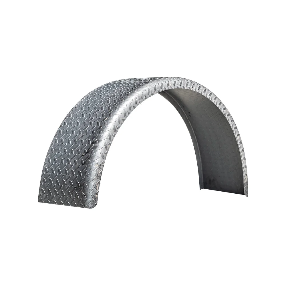 The Trailer Parts Outlet - Single Axle 9x32 Steel Tread Plate Rolled Trailer Fender