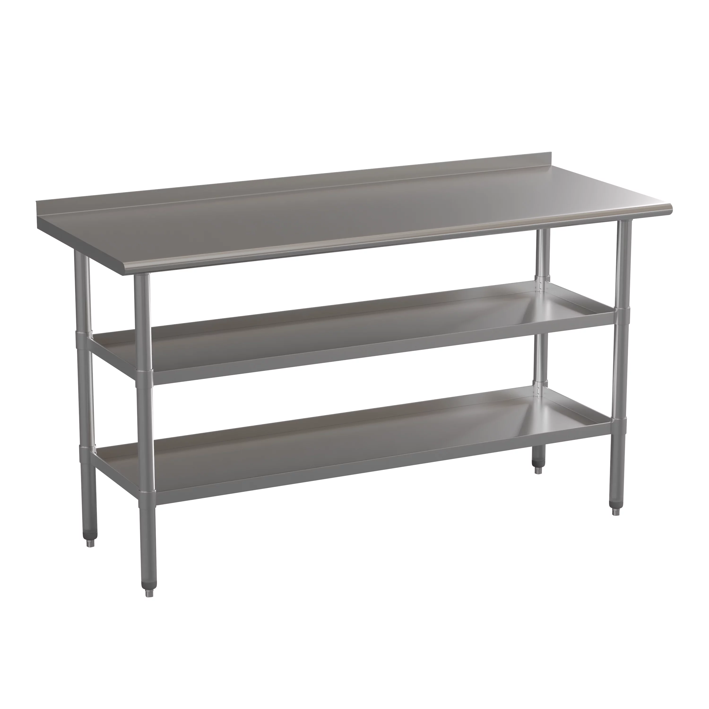 Flash Furniture Stainless Steel Worktable with 2 Undershleves