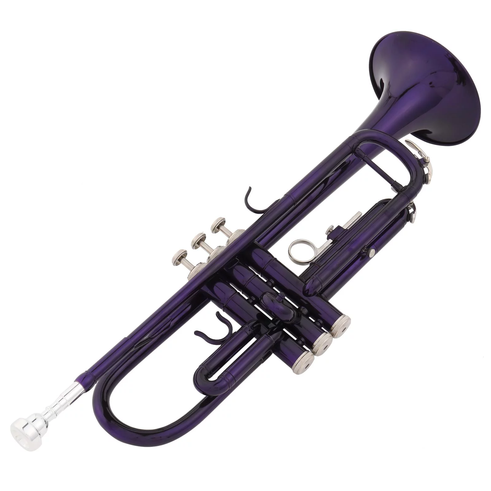 GoDecor Beginner BB Tone Adjustable Trumpet Set with Case for Student School Band, Purple