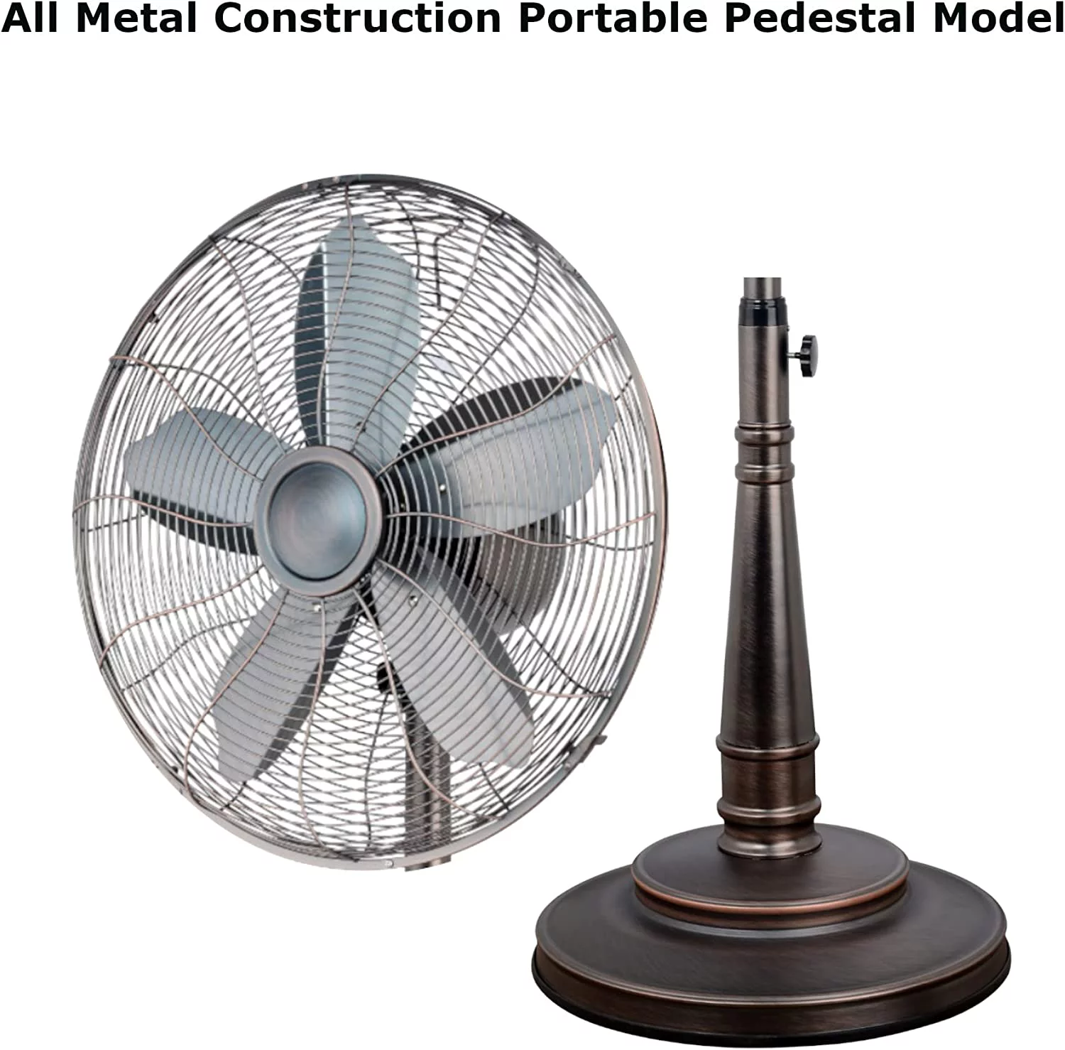 JDZHAPPYLIFE F-6218 Oscillating Stand Fan  Household  Bronze