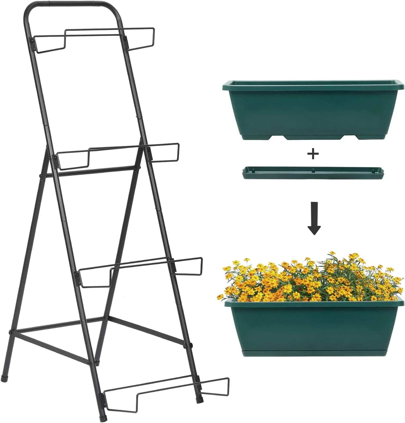 4 Tier Vertical Elevated Garden Bed Planter, Green