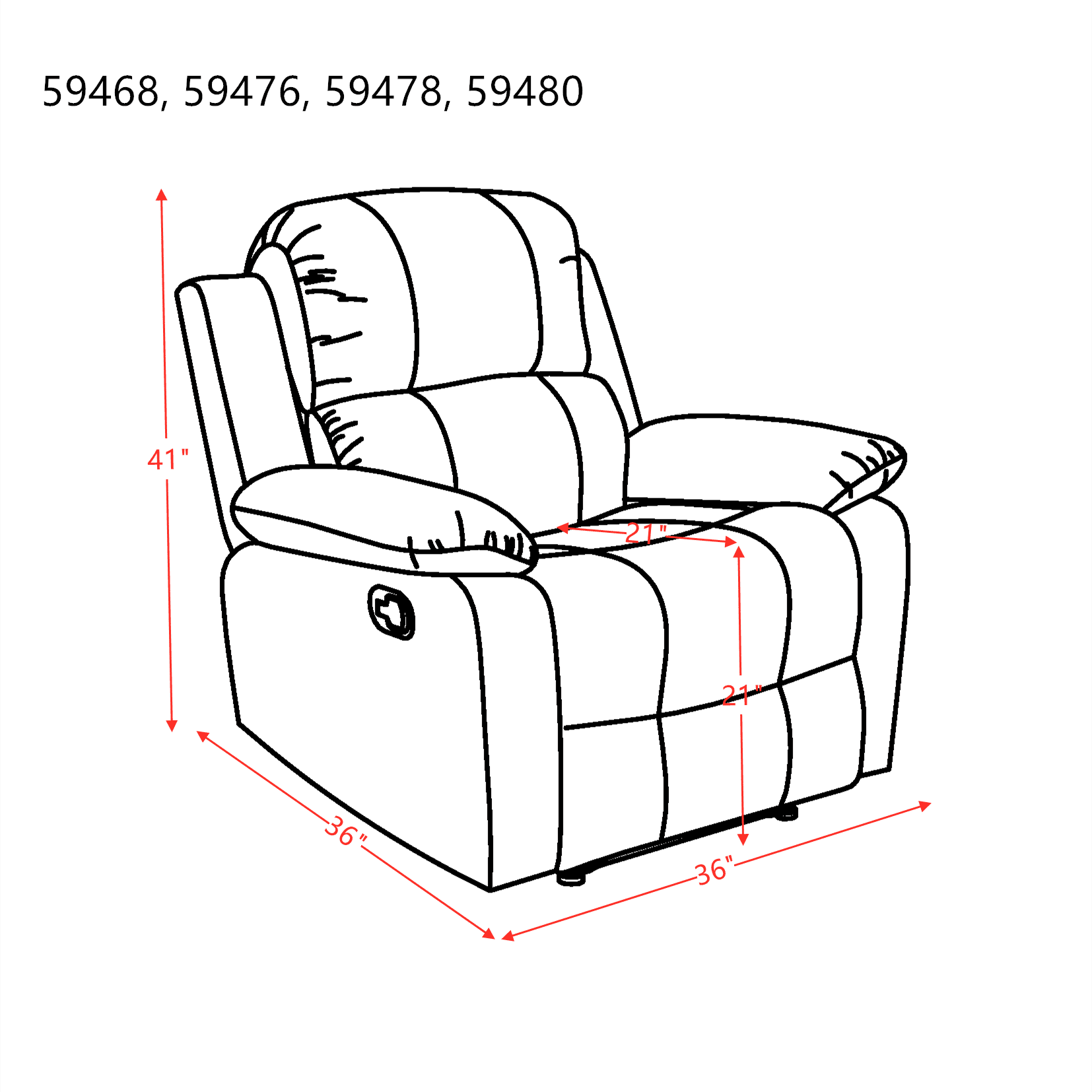 Parklon Microfiber Recliner - Blue
